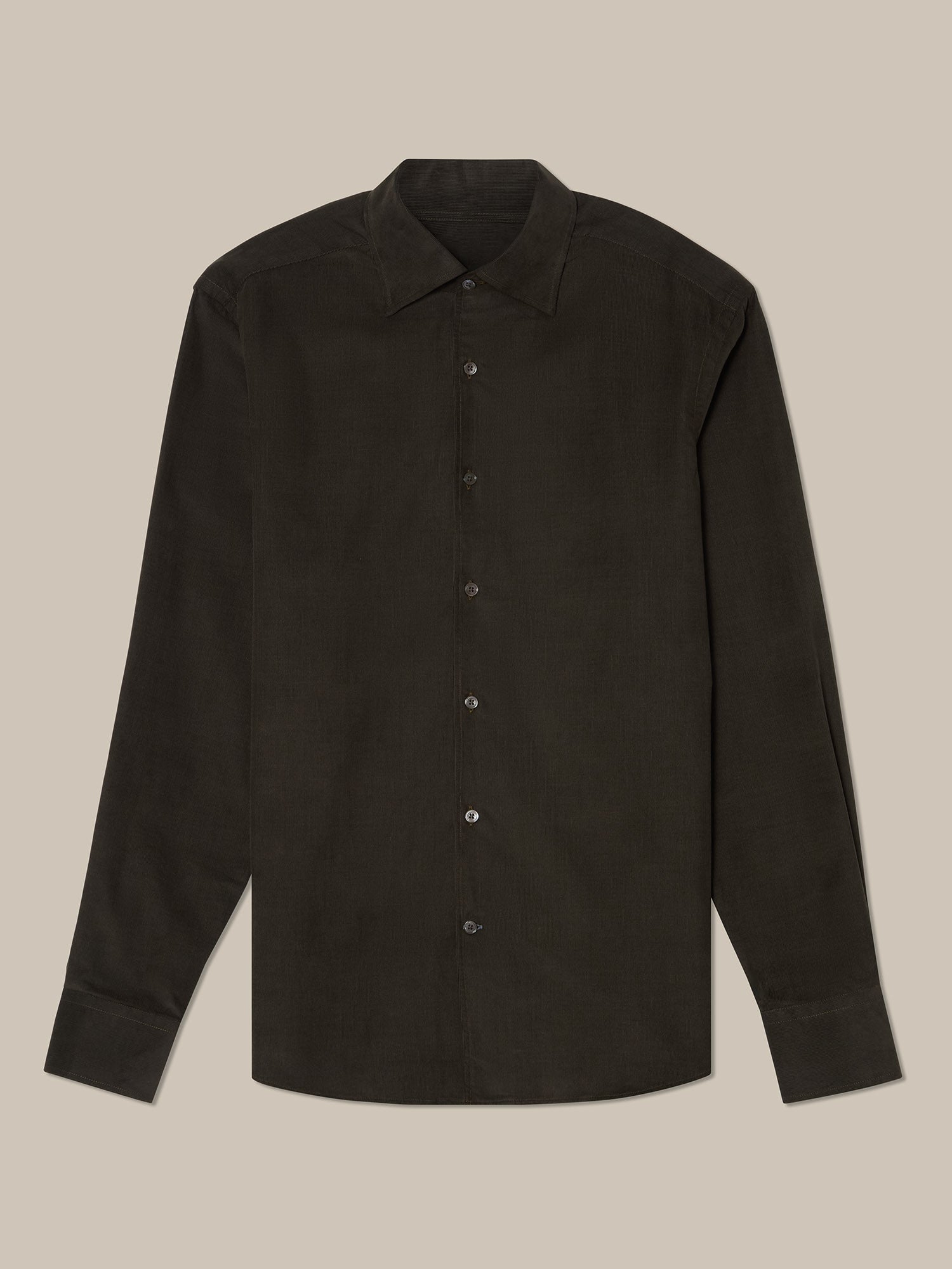 Robert Talbott Morgan Corduroy Camicia Velluto Oliva Cotone