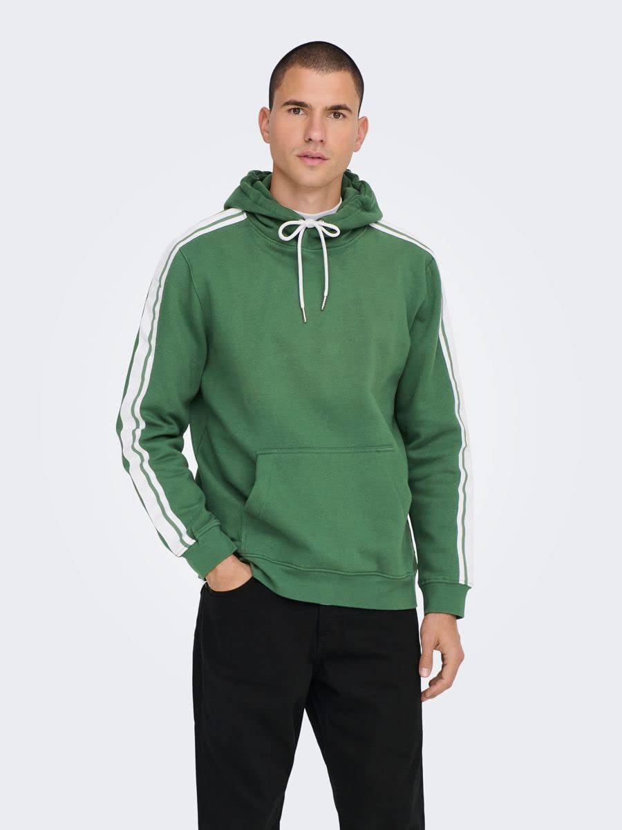 ONLY & SONS Onskyle 3324 felpa cappuccio uomo verde scuro L