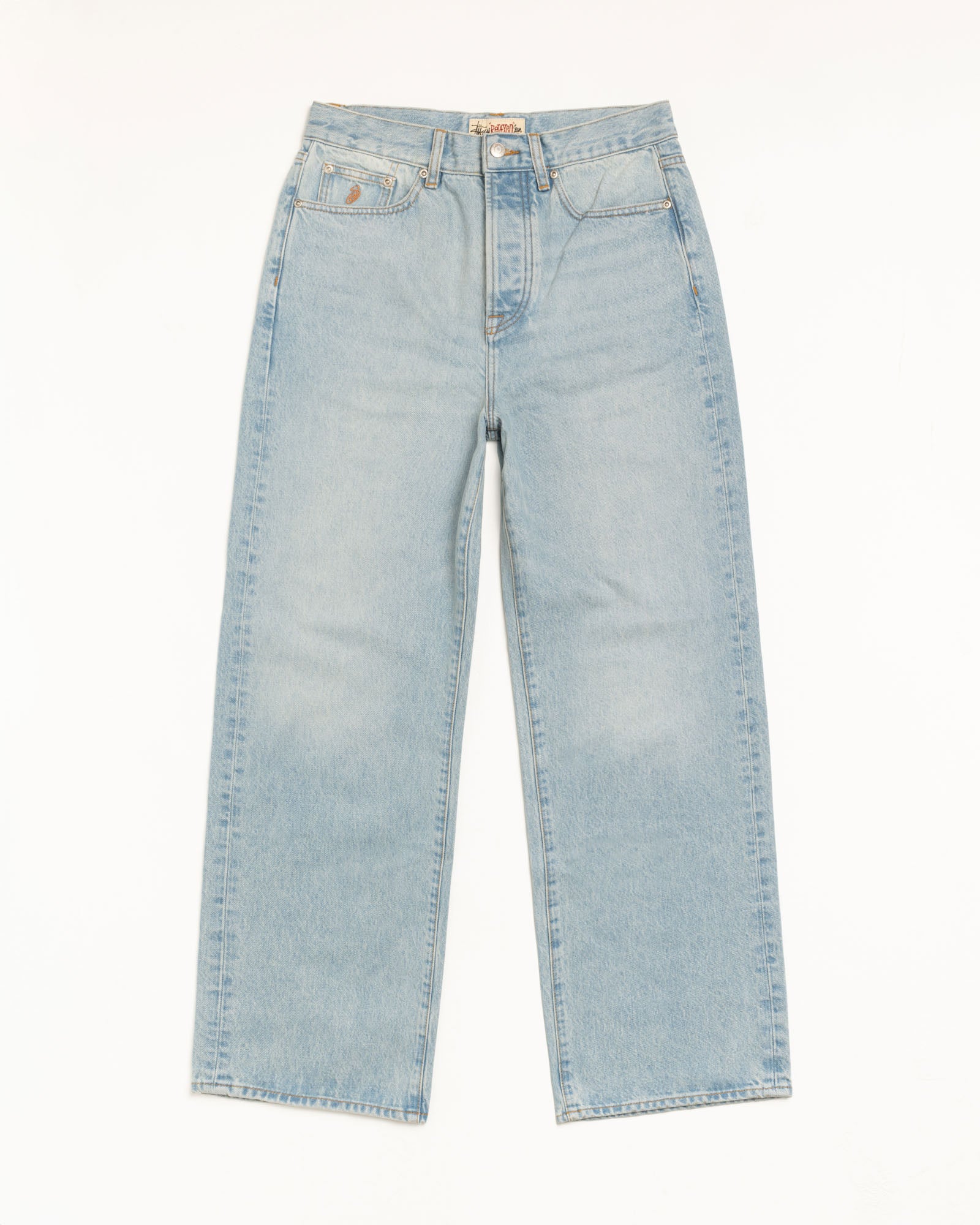 Stussy Relaxed Jean Denim jeans light wash 100% cotone