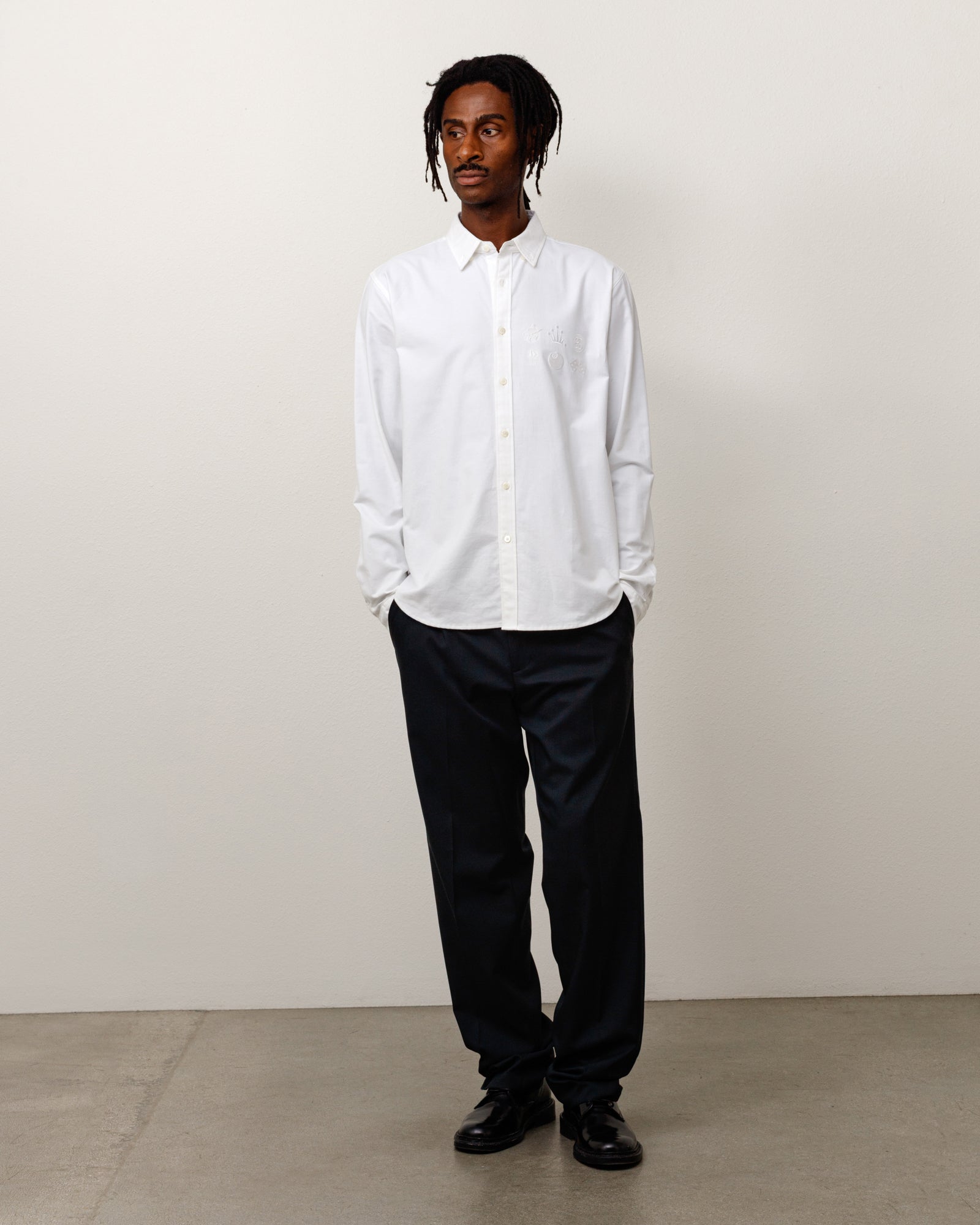 Stussy Junya Button-Down camicia bianca oxford