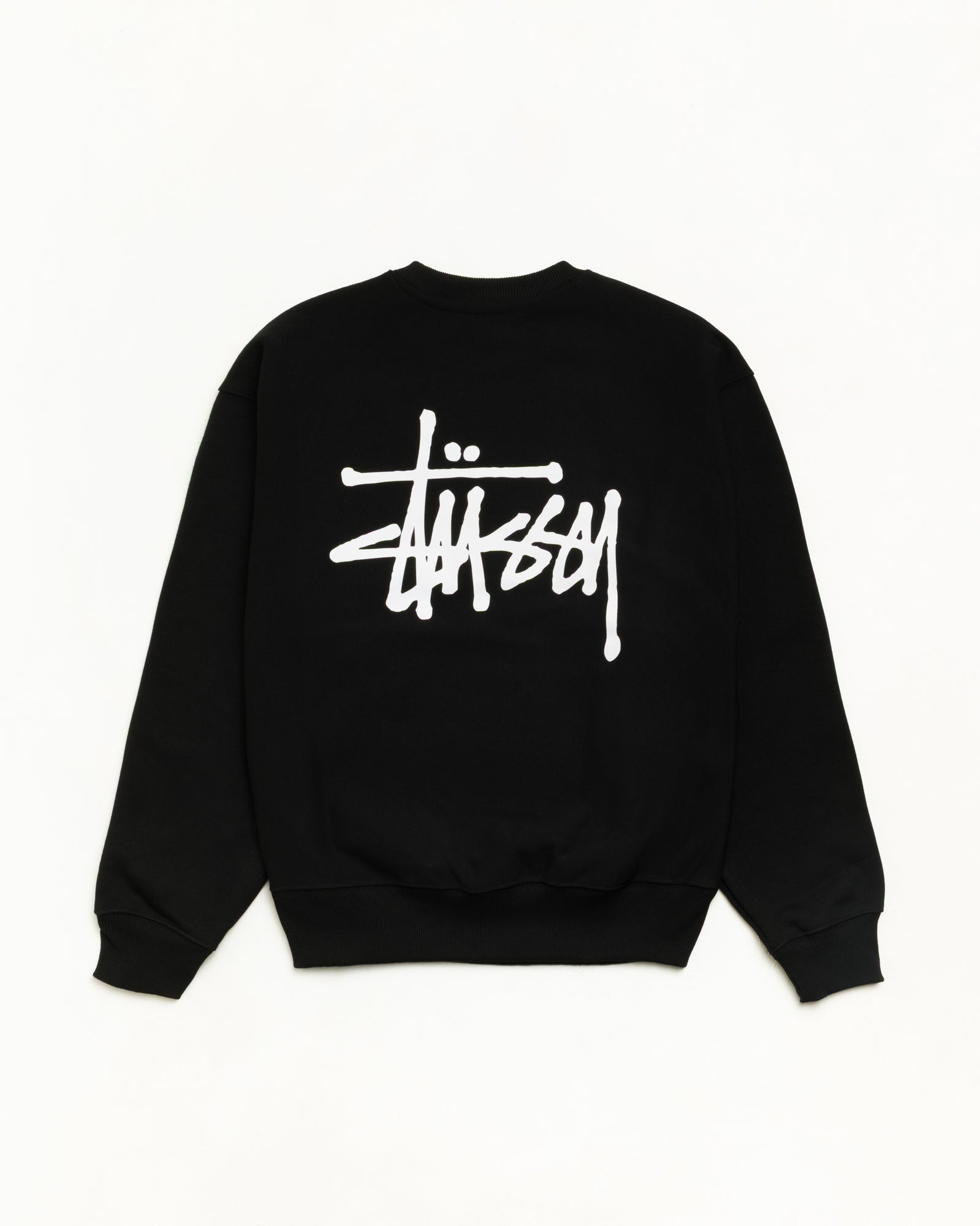 Stussy Sweats Basic Crew felpa nera 430 gsm