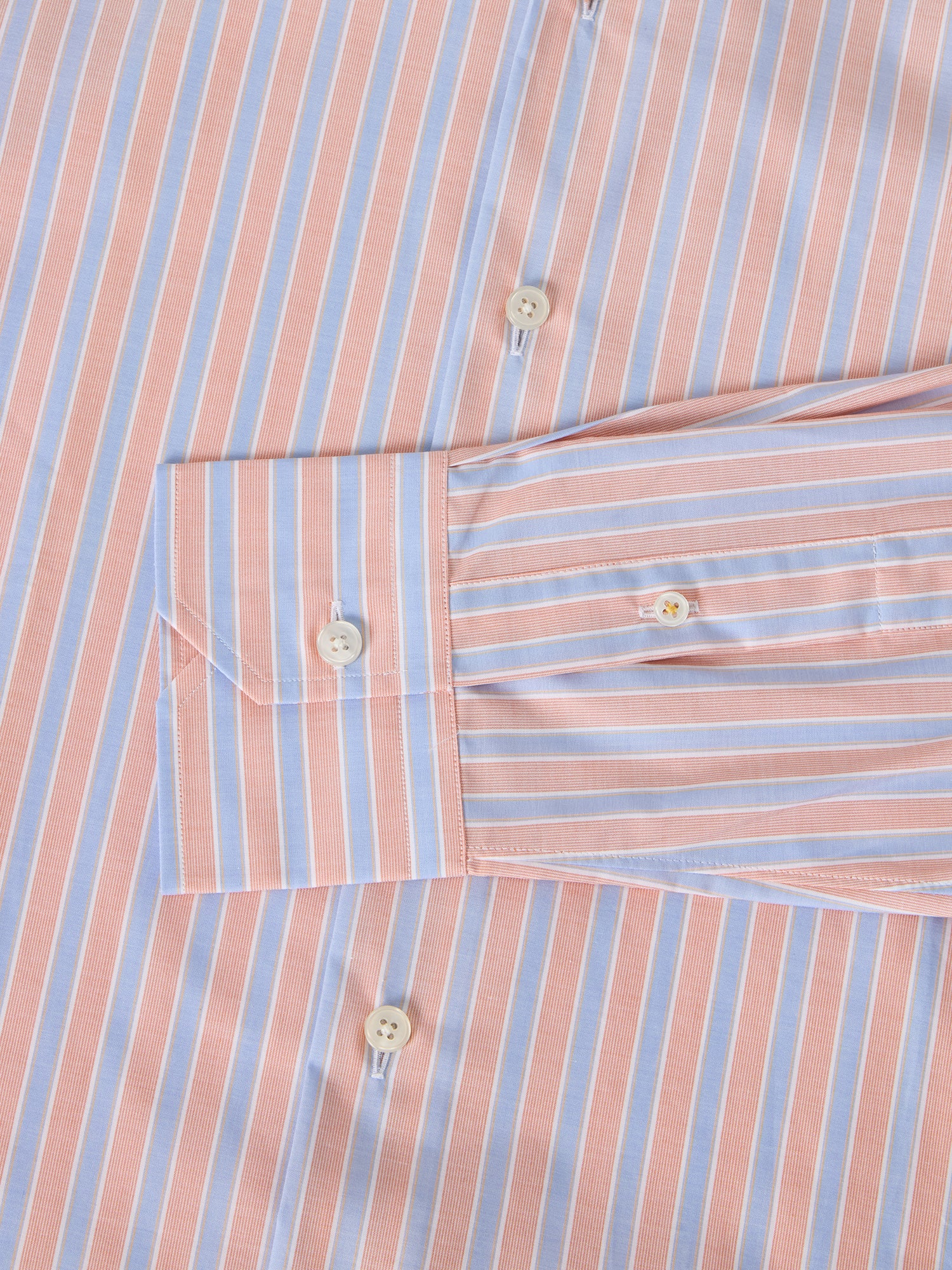 Robert Talbott Reynolds Camicia Righe Arancione Poplin