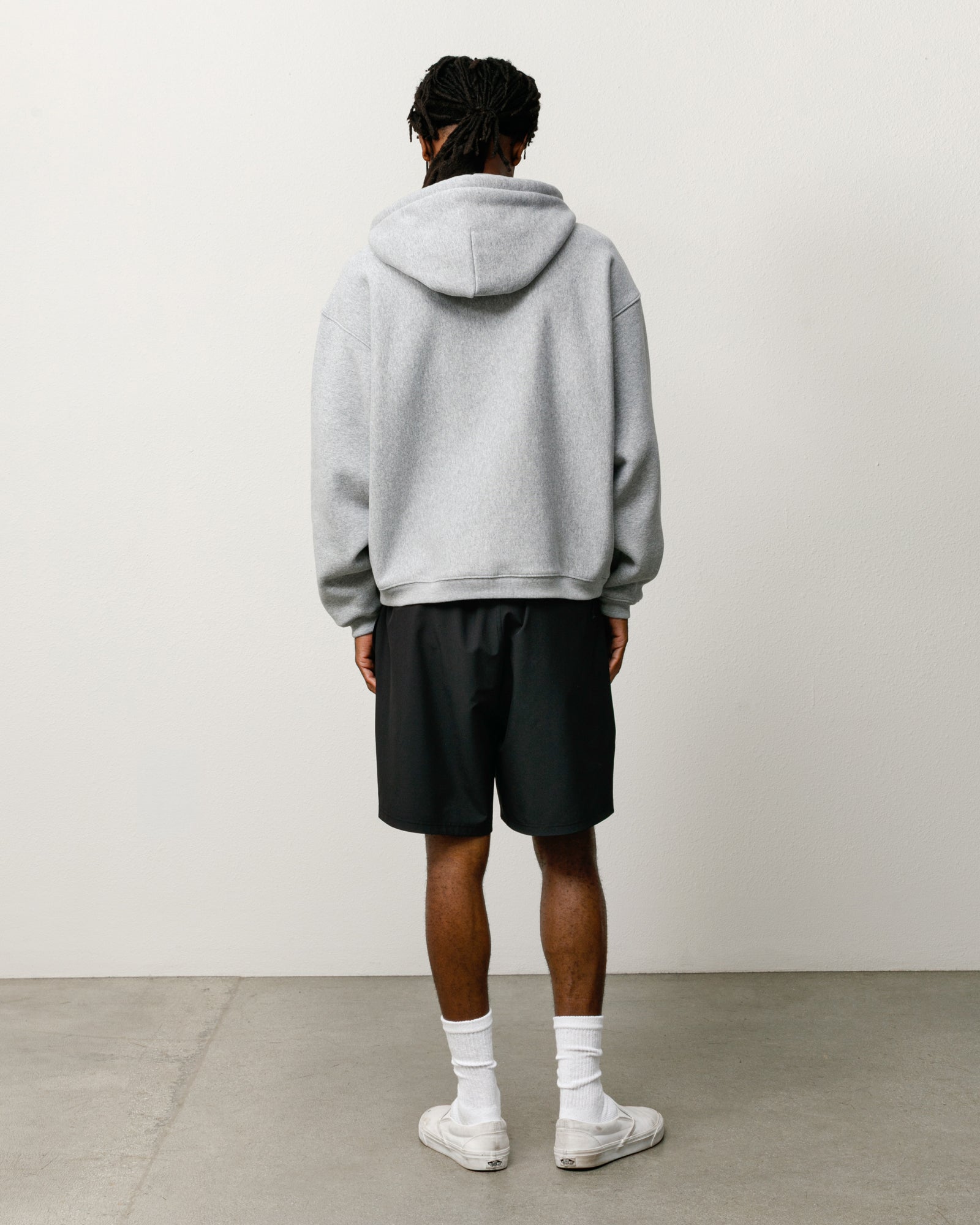 Stussy Varsity Zip Hoodie felpa grigia zip pesante 535 gsm