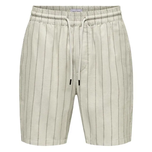 ONLY & SONS TEL Stripe 0139 pantaloncini M cotone lino