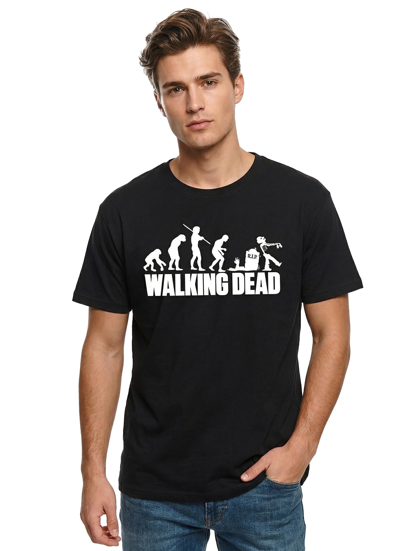 MAKAYA T-Shirt Uomo Zombie Evolution Maglietta M Nera