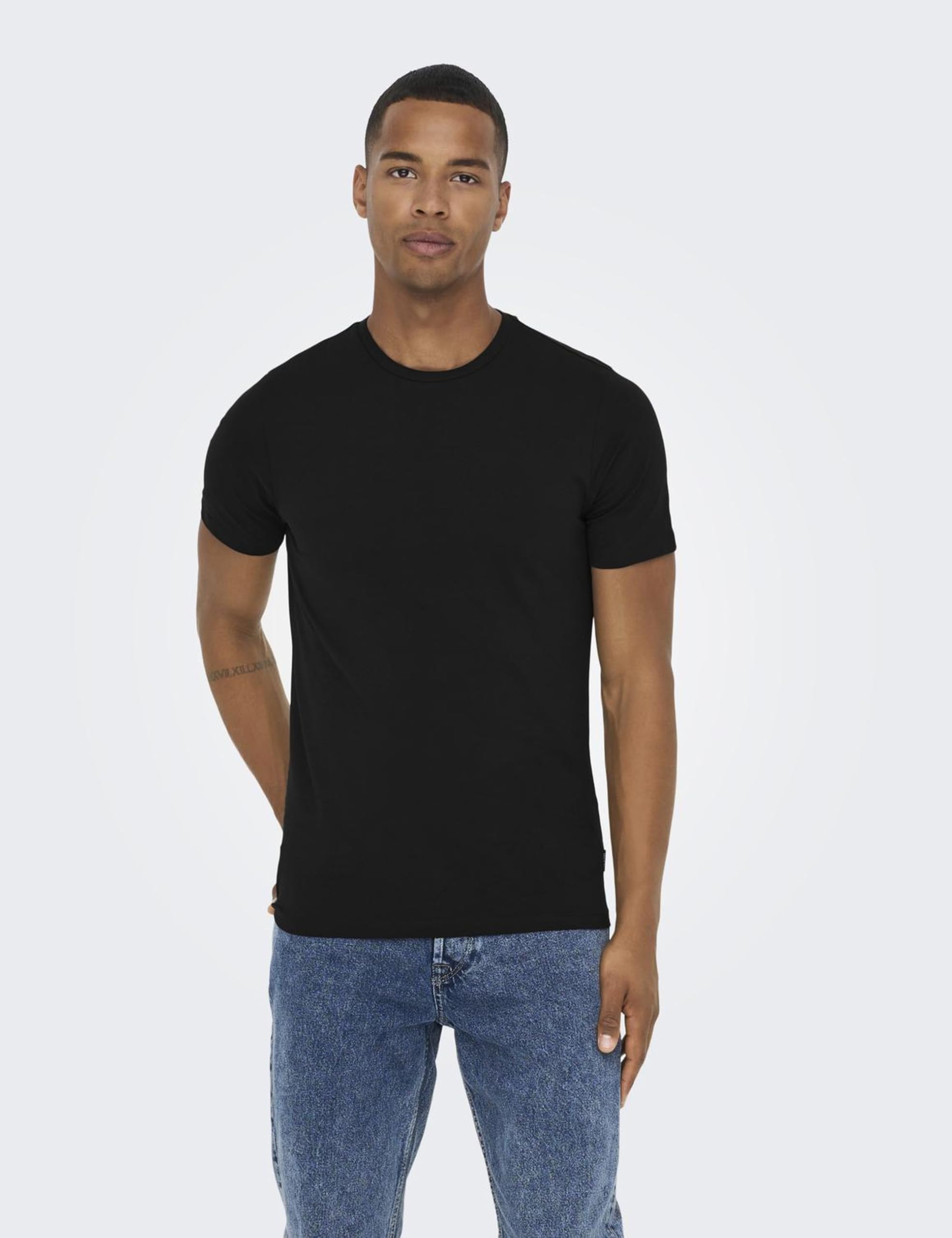 ONLY & SONS ONSBASIC 2-Pack T-Shirt Uomo Nero XS 2 Pezzi