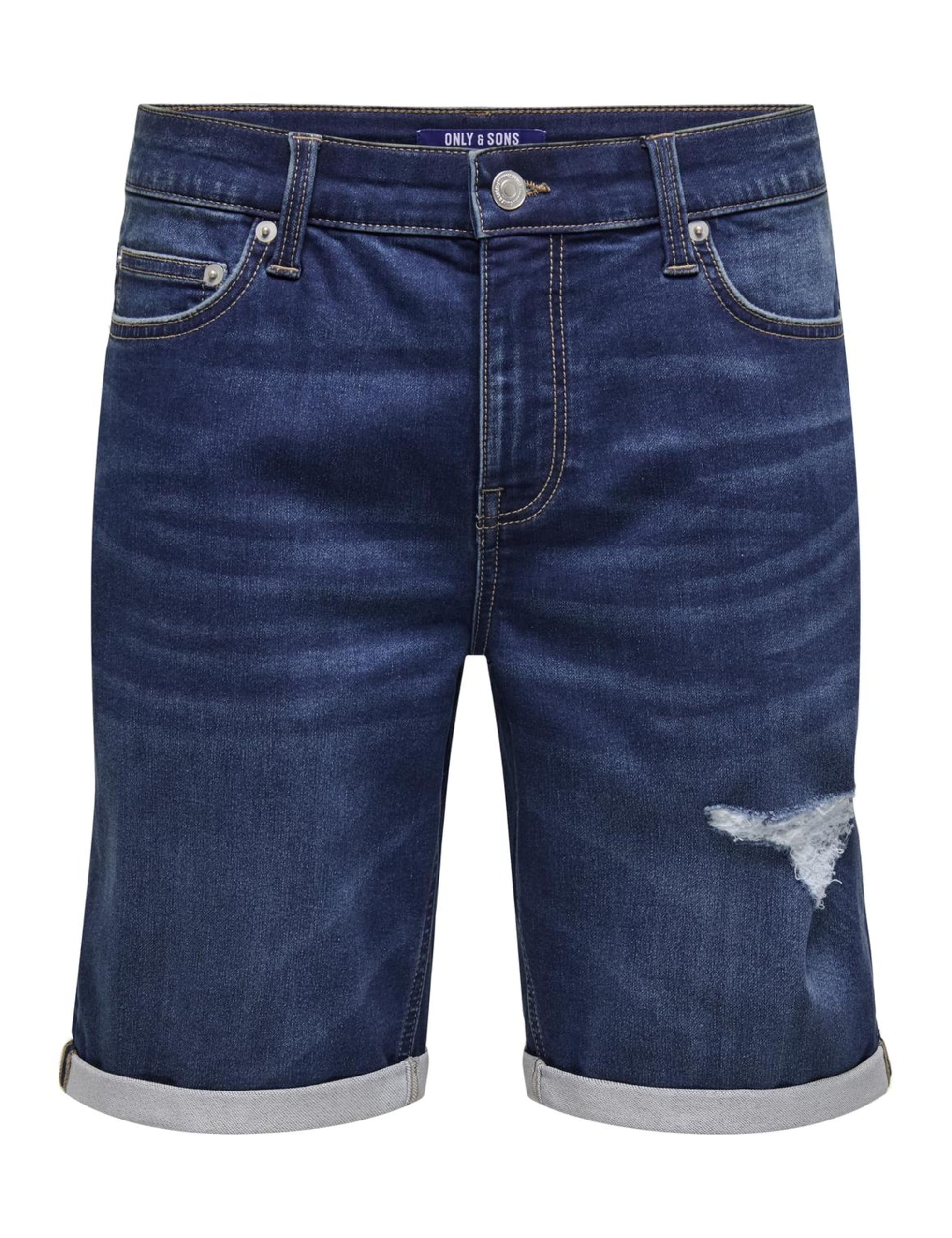 Only & Sons Onsply Destroy Shorts Denim M Blu