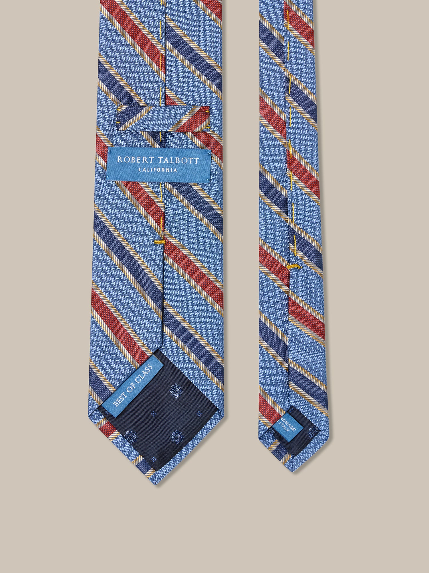 Robert Talbott Robert Cravatta Blue Multi seta righe