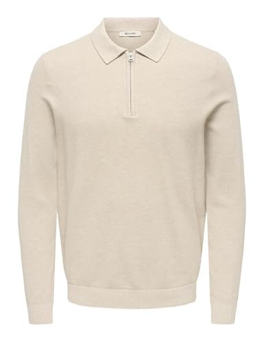 Only & Sons Onsloui Zip polo uomo nera micro knit