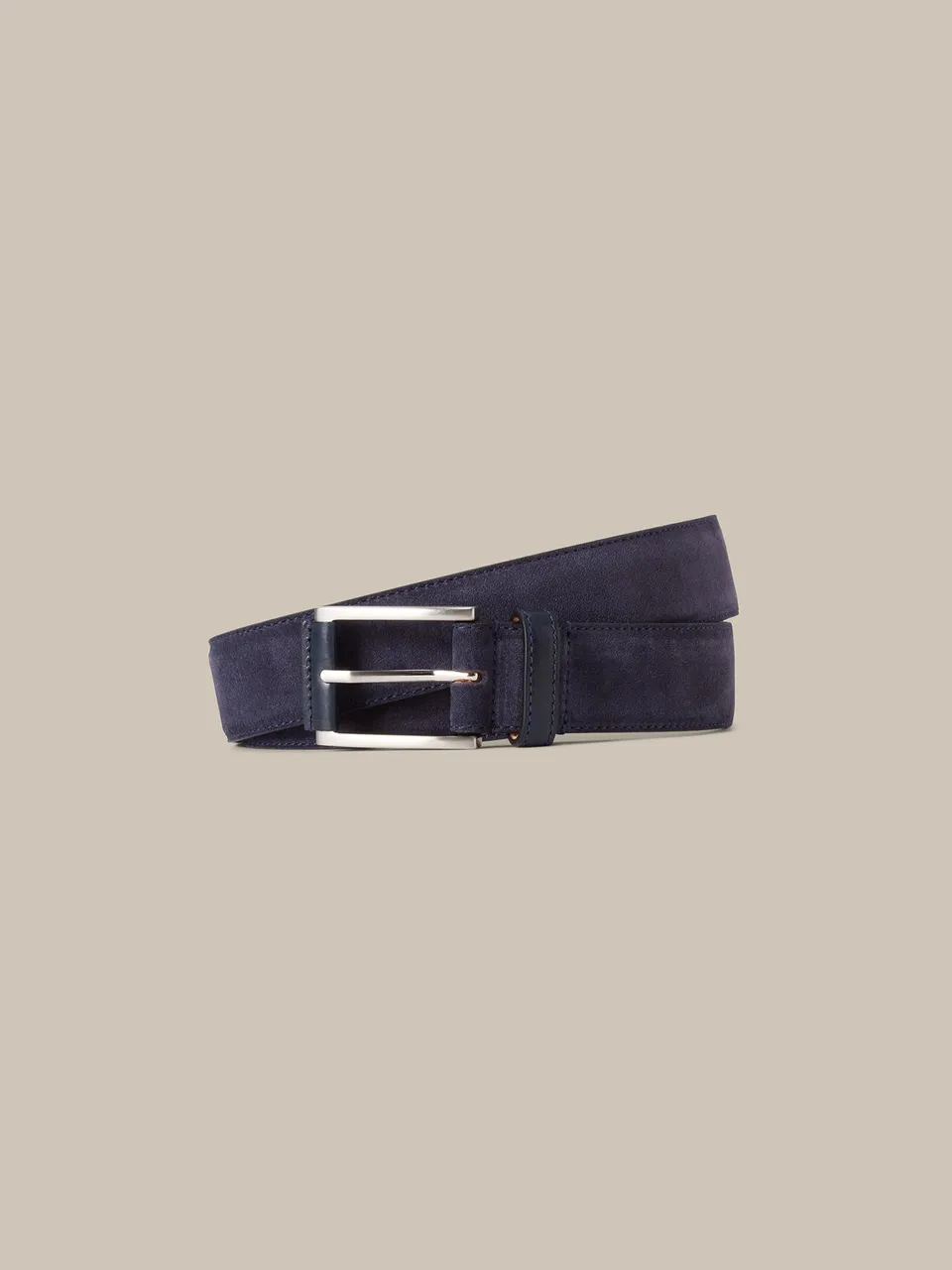 Robert Talbott Lewis Cintura Uomo Camoscio Blu Navy 3,4 cm