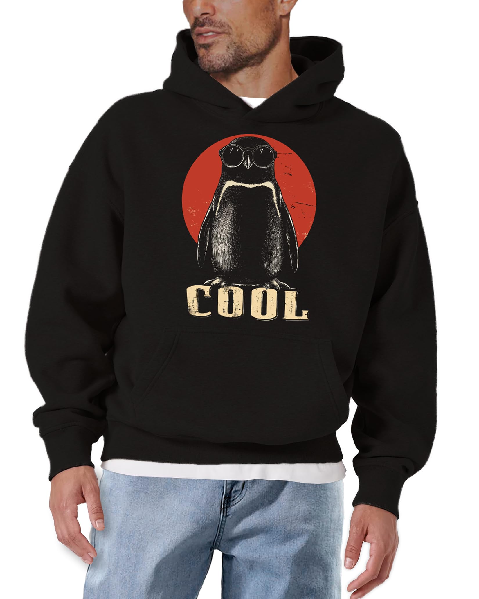 MAKAYA Pinguino Cool felpa con cappuccio uomo S cotone