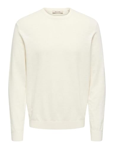 Only & Sons Onstim Reg LS Linen Crew Maglione uomo lino