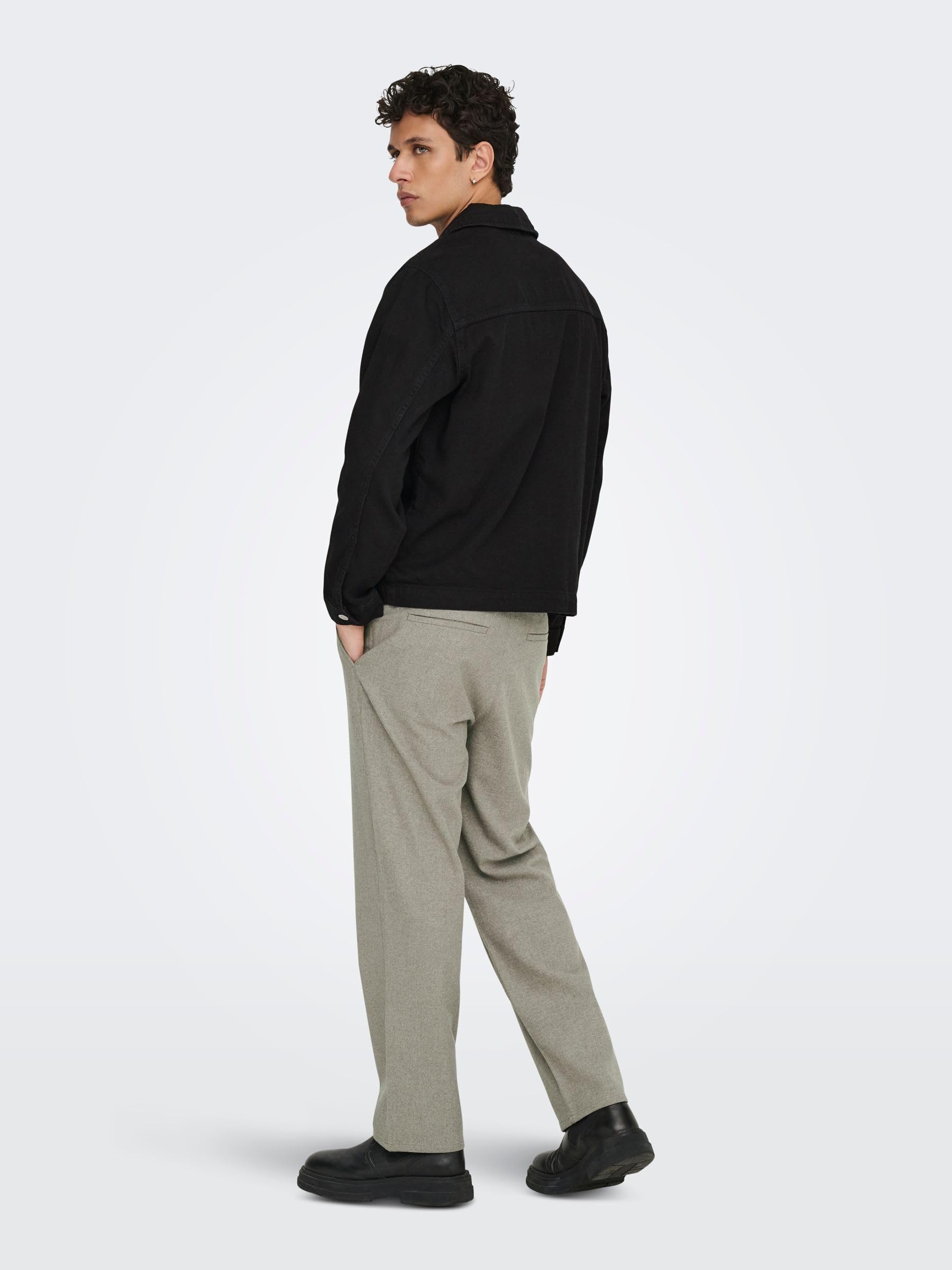 ONLY & SONS Onscassel Giubbotto Jeans Denim Nero Cotone