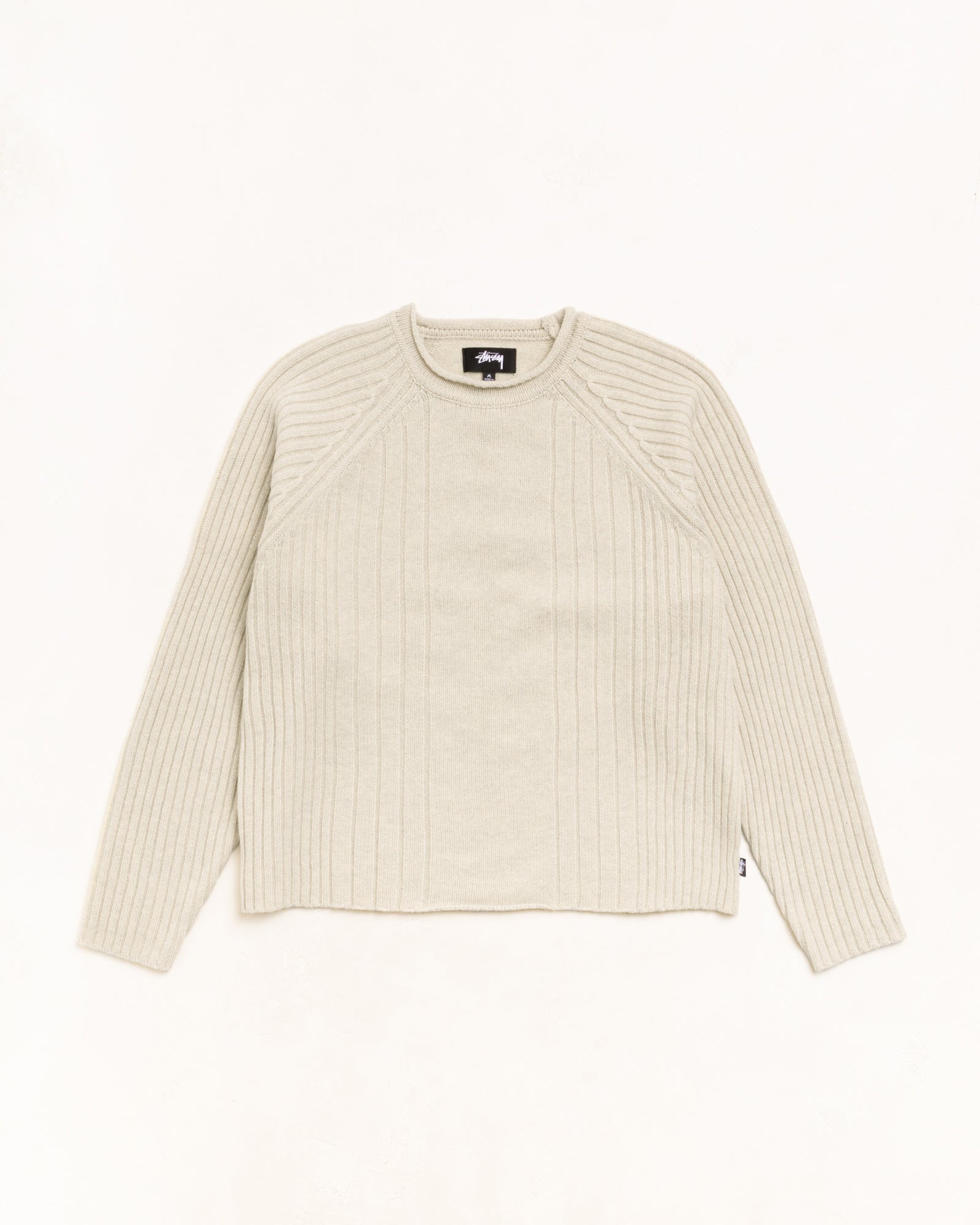 Stussy Knits Merino Roll Neck Sweater maglione Natural lana