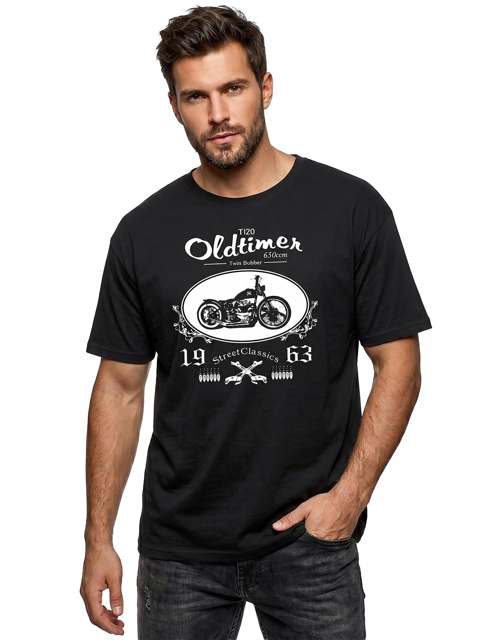 Makaya Custom Bobber Bonneville T-Shirt Uomo XL Nera