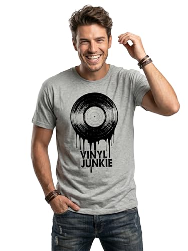 MAKAYA T-Shirt Uomo Vinyl Junkie Maglietta XXL 100% Cotone