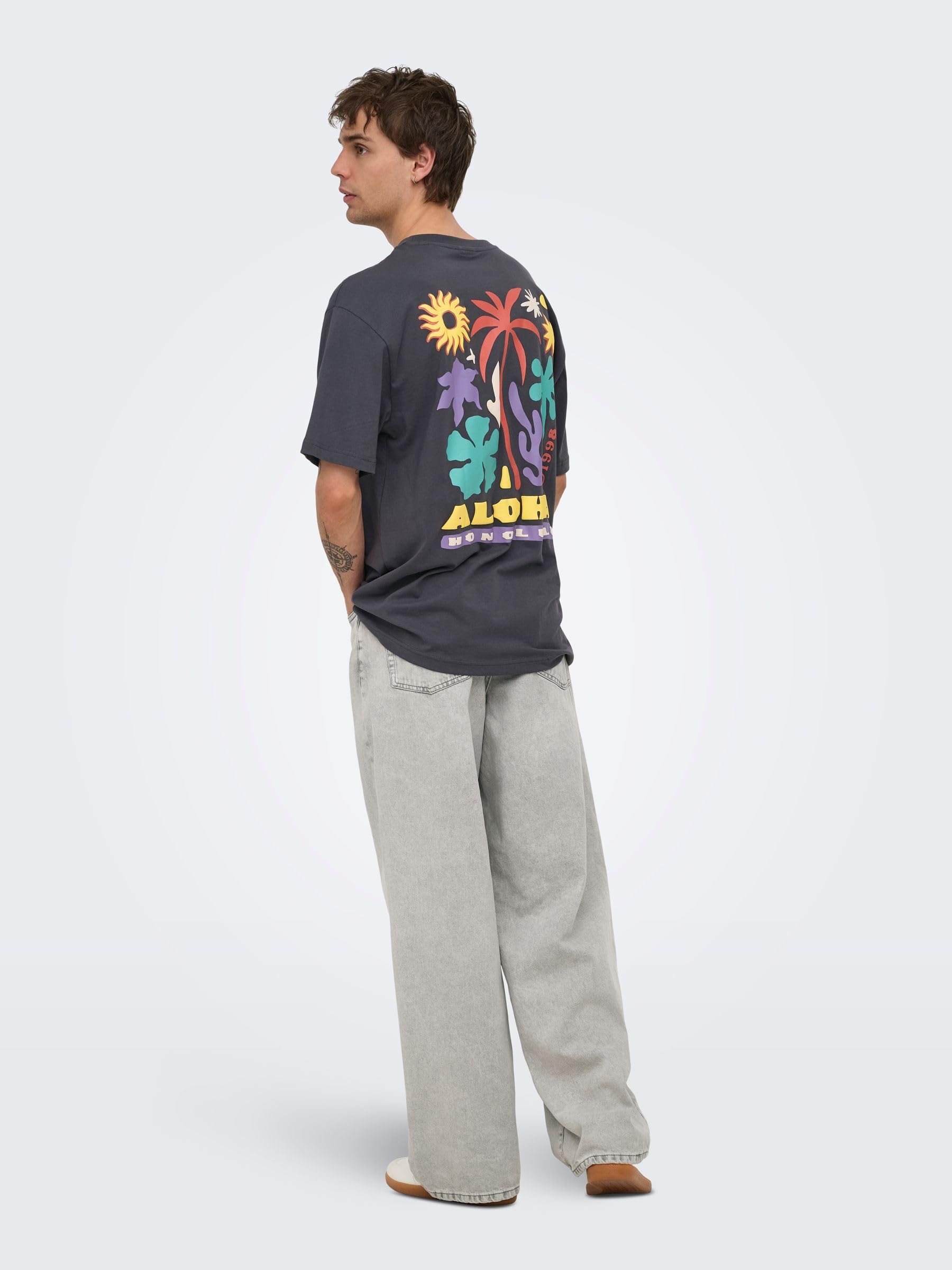 Only & Sons Onsremi Wide Acid Grey 6470 Jeans 36W/32L grigi
