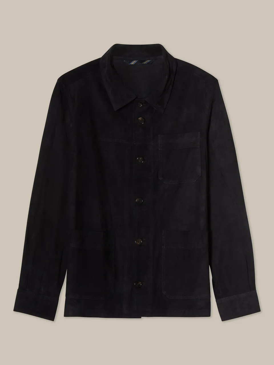 Robert Talbott Damon giacca pelle blu navy