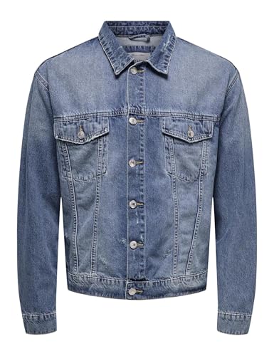 Only & Sons Onsjust Box Tai Giacca Jeans Uomo L Blu Chiaro