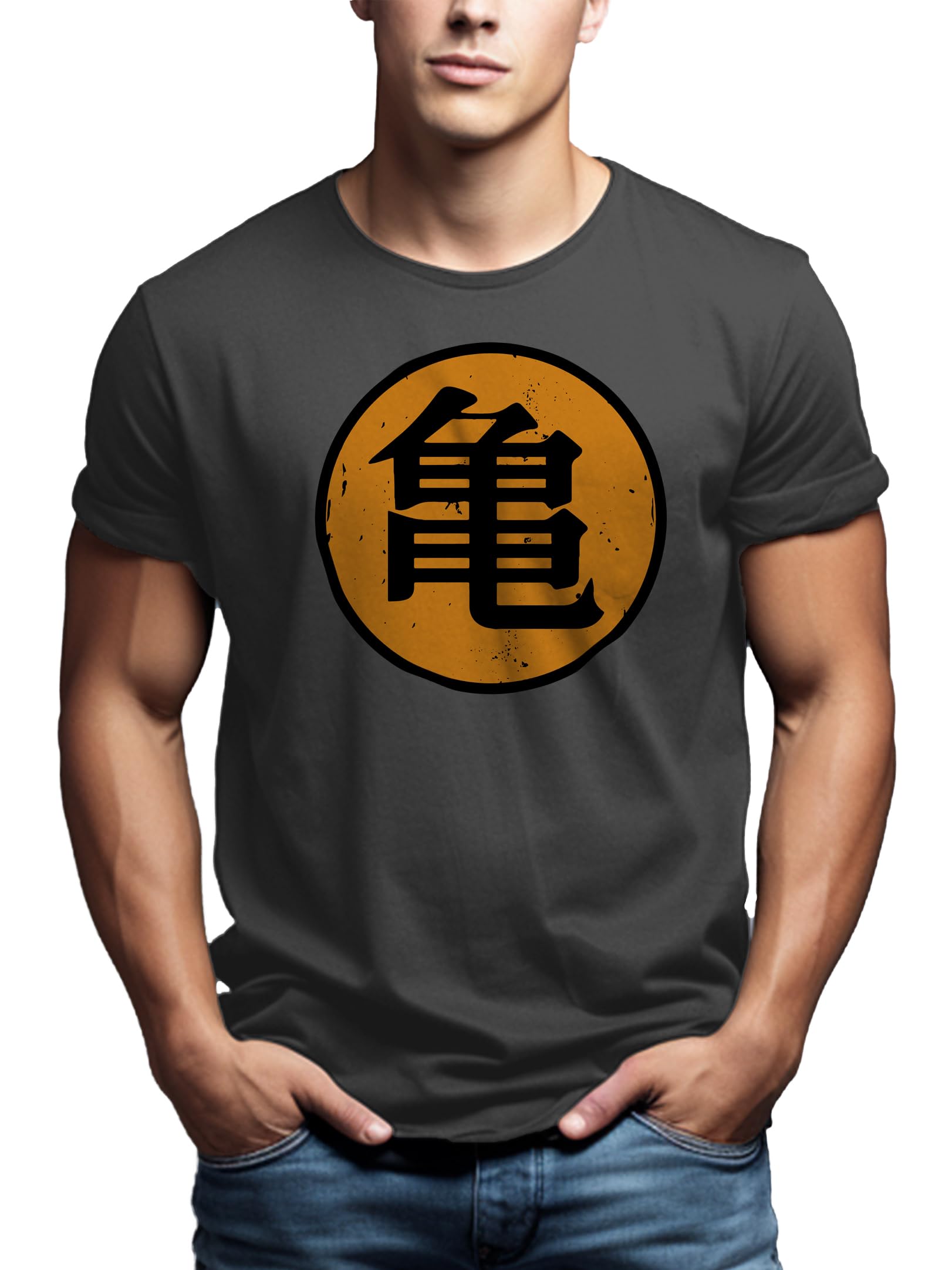 Makaya T-Shirt Uomo maglietta Goku Kame nera cotone