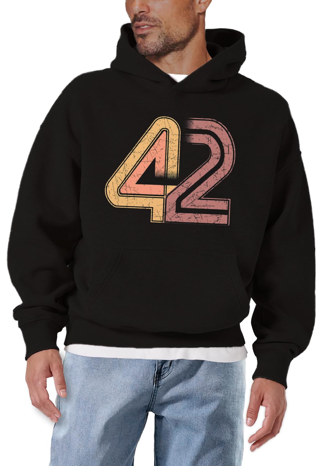 MAKAYA Numero 42 Galassia Felpa Uomo Cotone Taglia XL