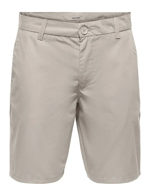 ONLY & SONS Onskal Chino 0287 Pantaloncini Uomo L Argento