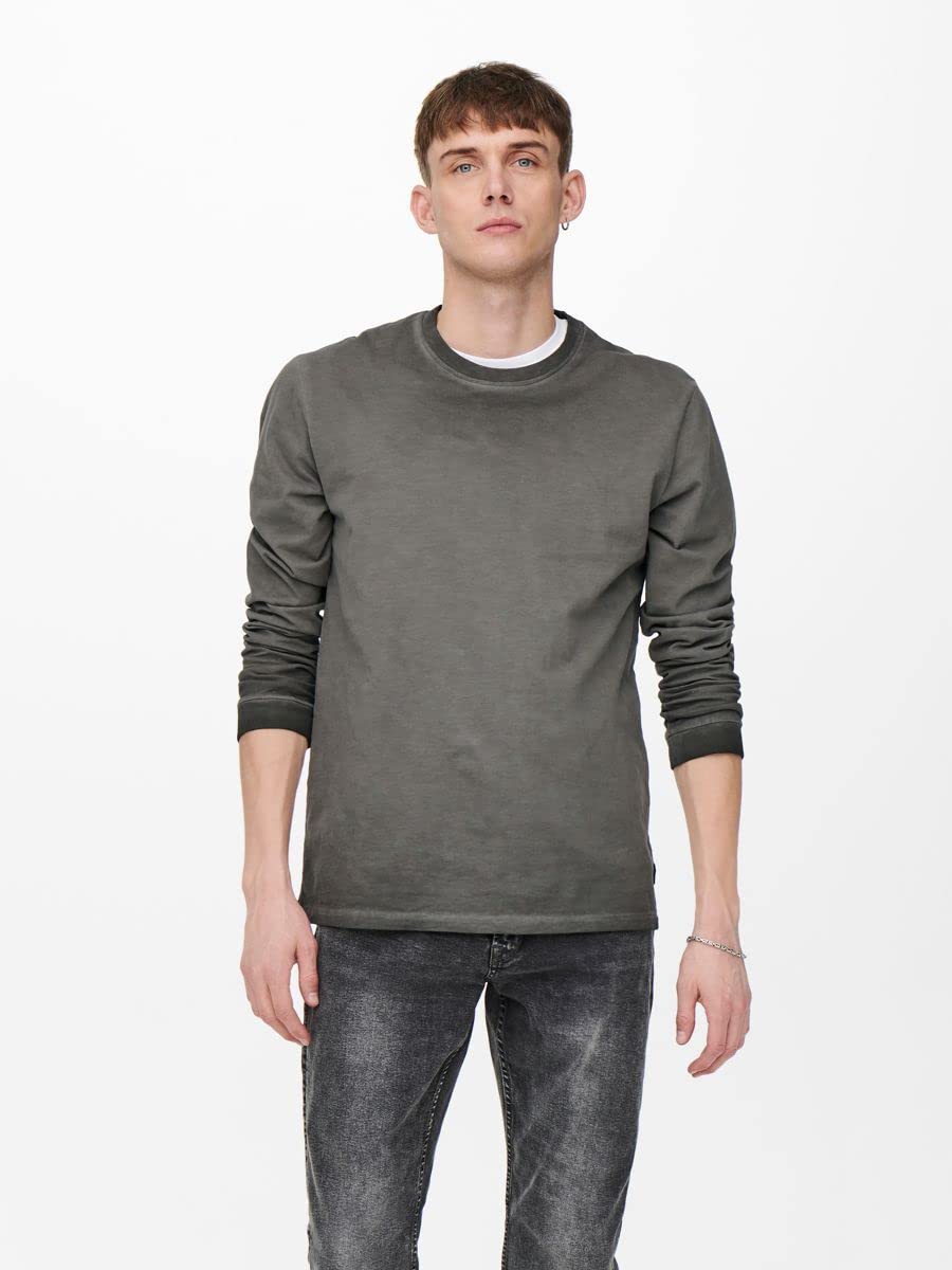 ONLY & SONS Onsmillenium maglietta uomo nera M manica lunga