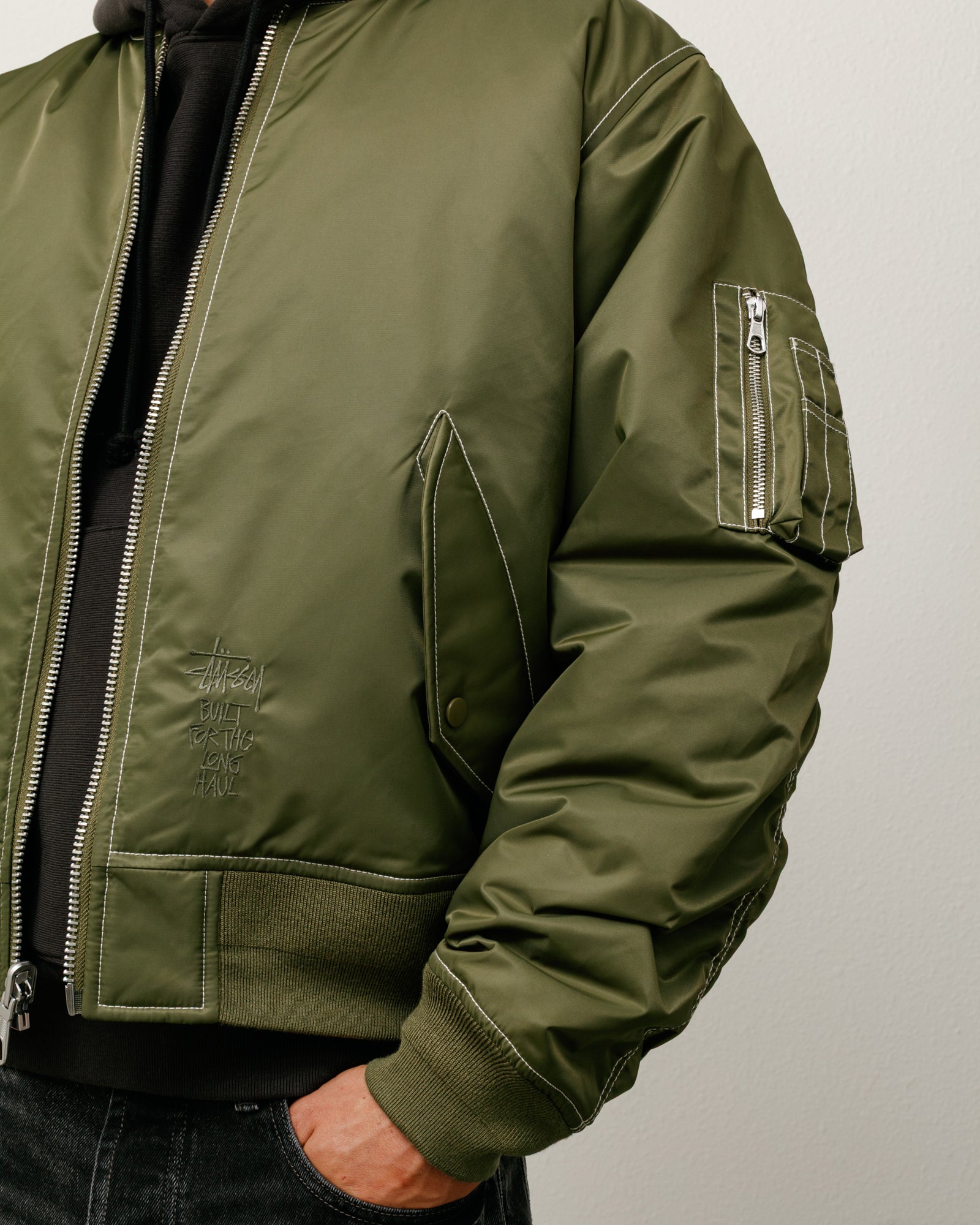 Stussy Built Reversible Bomber giacca bomber olive nylon idrorepellente