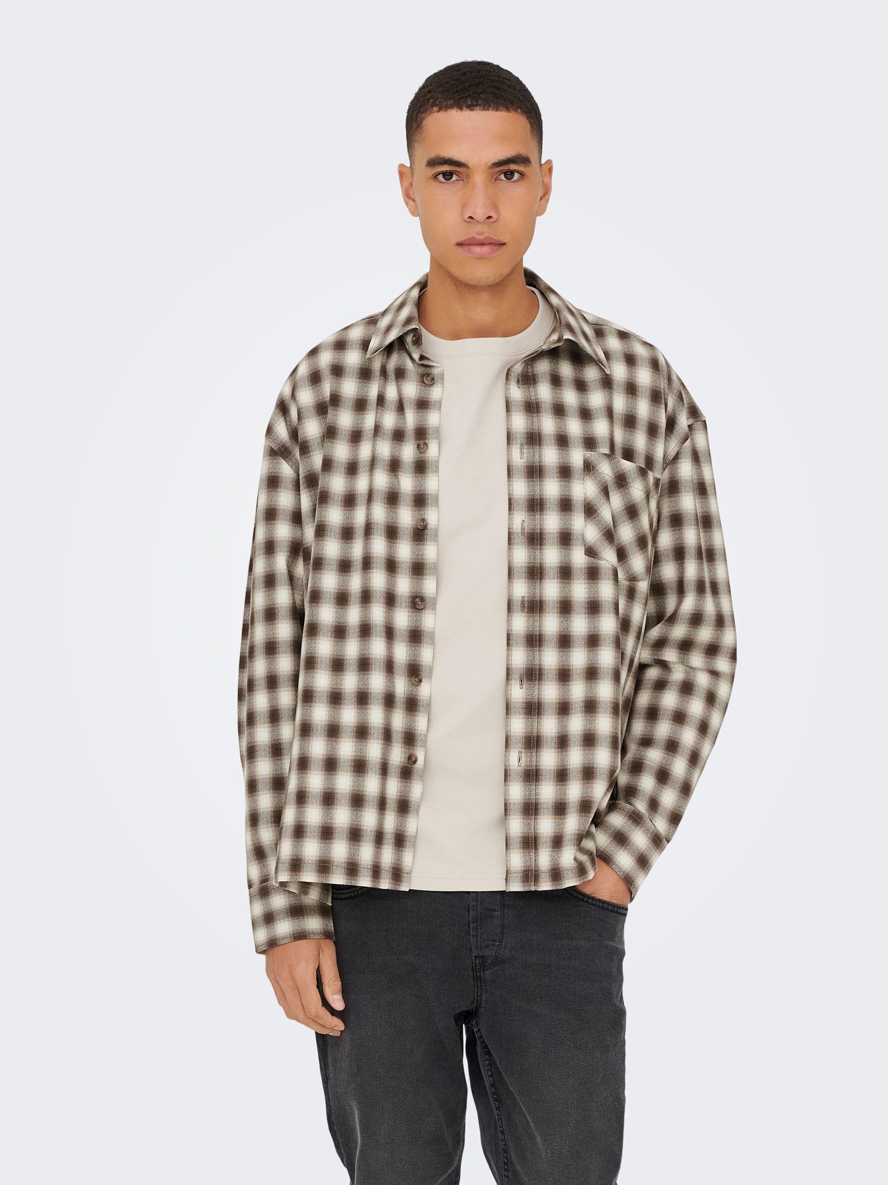 ONLY & SONS Onselliot Camicia Grey Pinstripe S