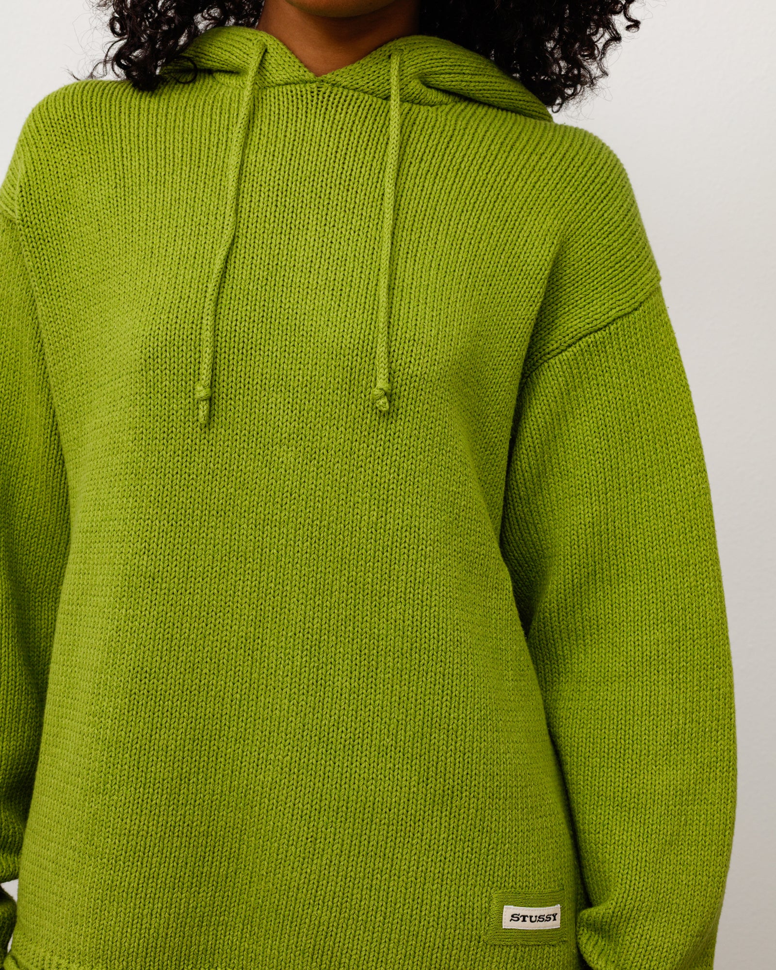Stussy Beach Hooded Sweater maglia verde lino