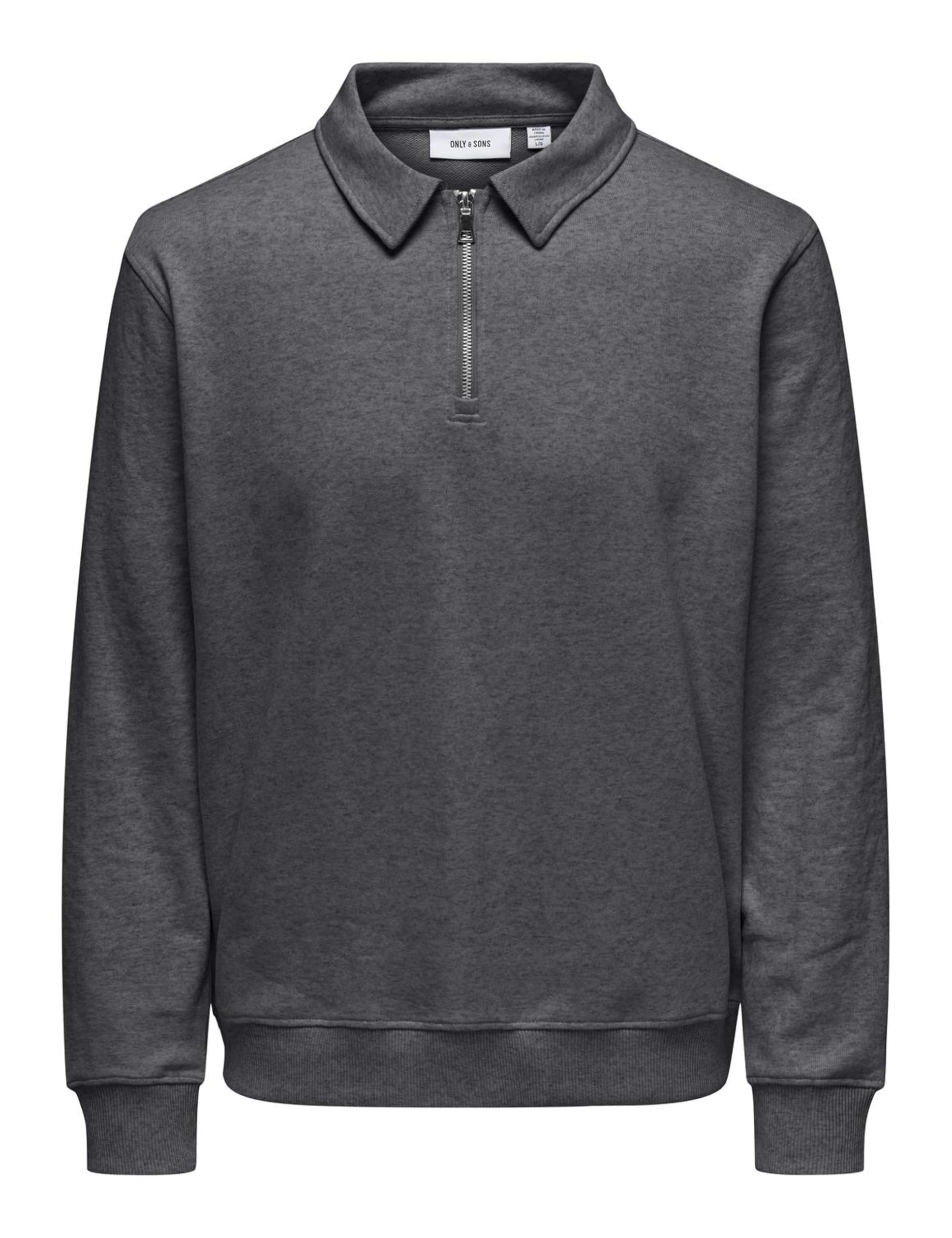 Only & Sons Onsdavid Felpa Uomo XL half zip grigia