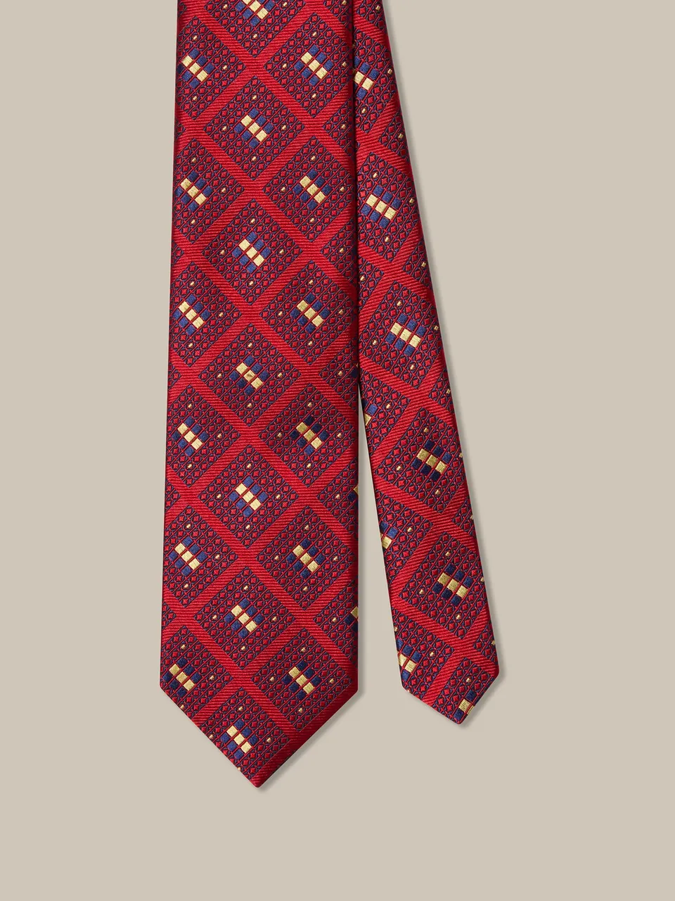 Robert Talbott Royal Blocks Best of Class Cravatta Seta Rosso