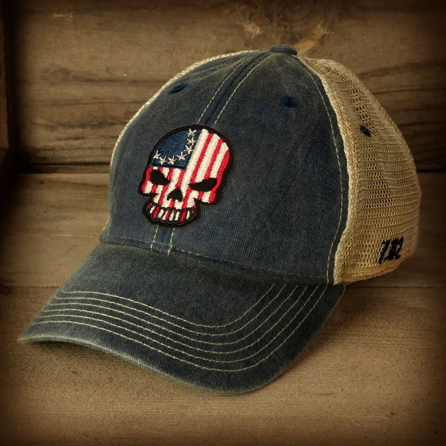 7.62 Design Betsy Ross Skull Cappello Trucker Blu Taglia Unica