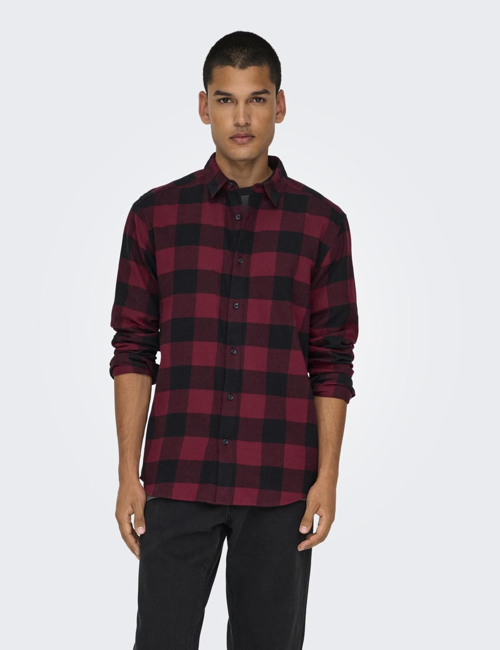 ONLY & SONS Gudmund Camicia Cabernet Maniche Lunghe