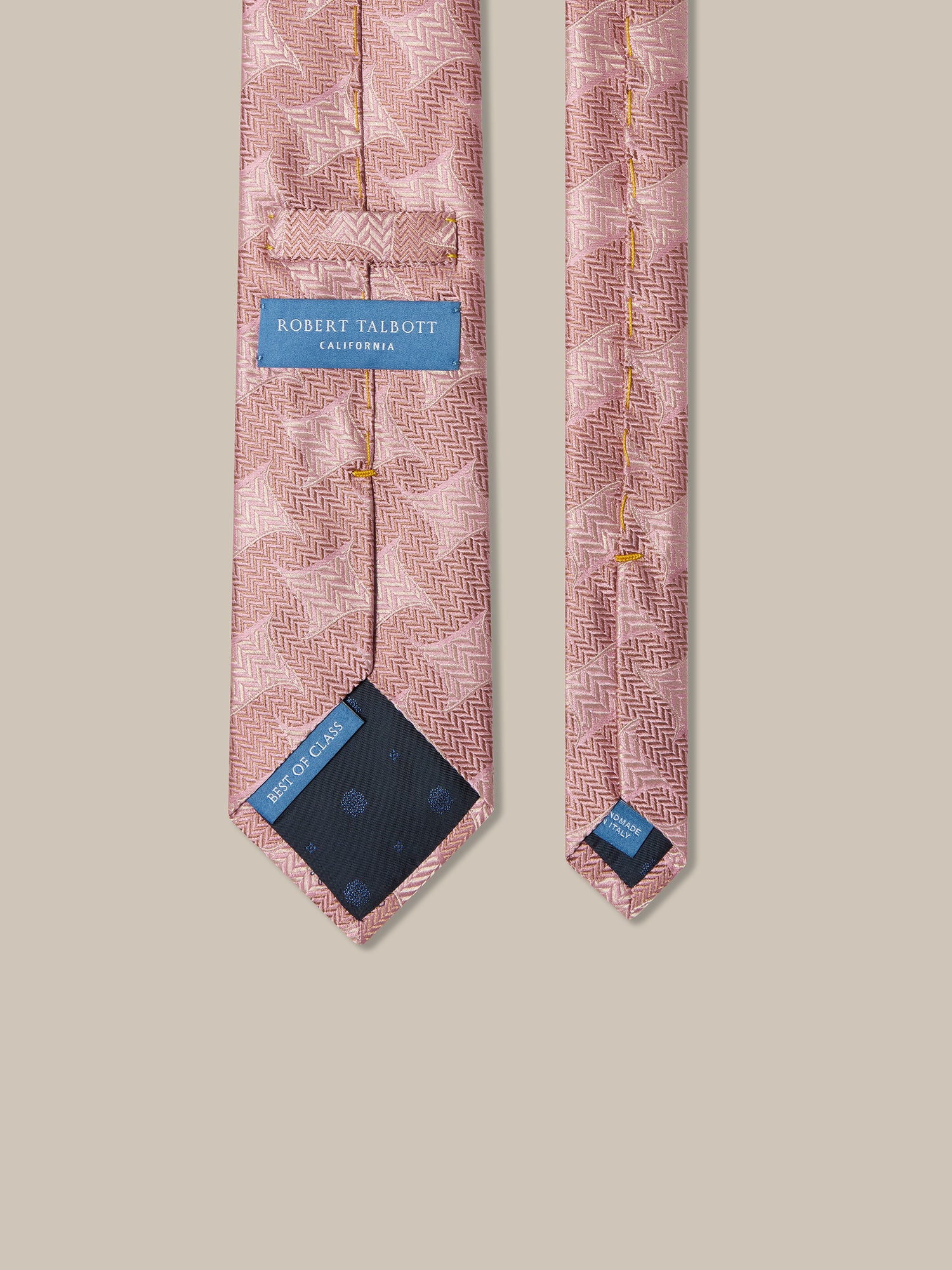 Robert Talbott Robert Chevron Star cravatta seta rose 152 cm