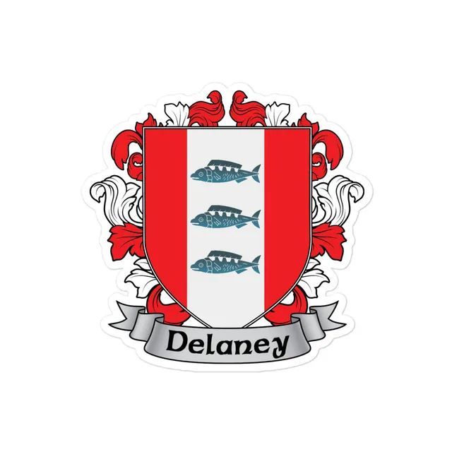 7.62 Design Delaney Family Coat of Arms adesivo vinile 3x3 stemma