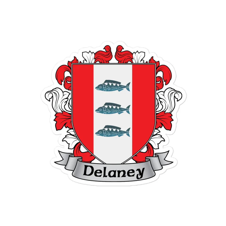 7.62 Design Delaney Family Coat of Arms adesivo vinile 3x3 stemma