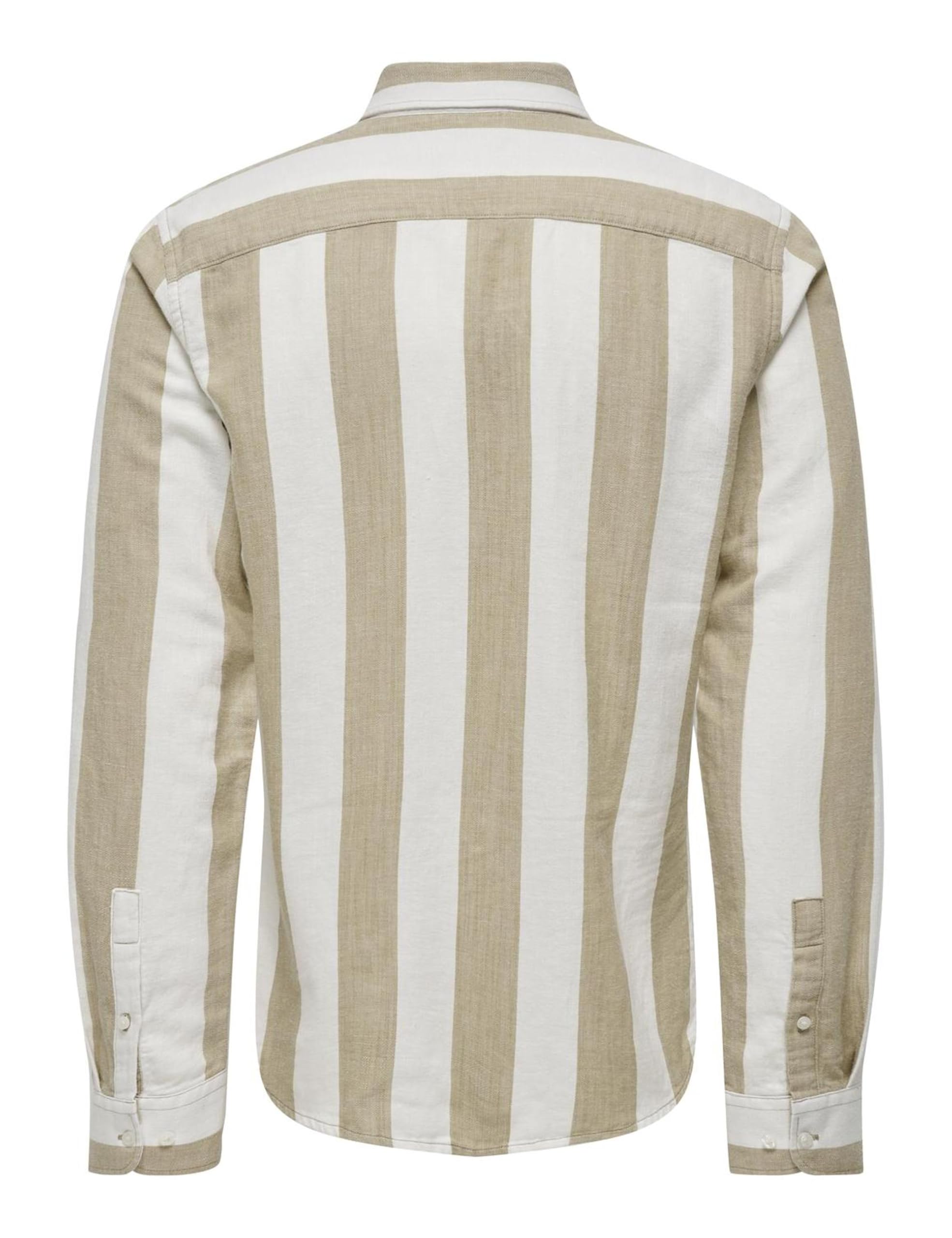 Only & Sons Onsarlo Slim Camicia Uomo S Cincillà Lino