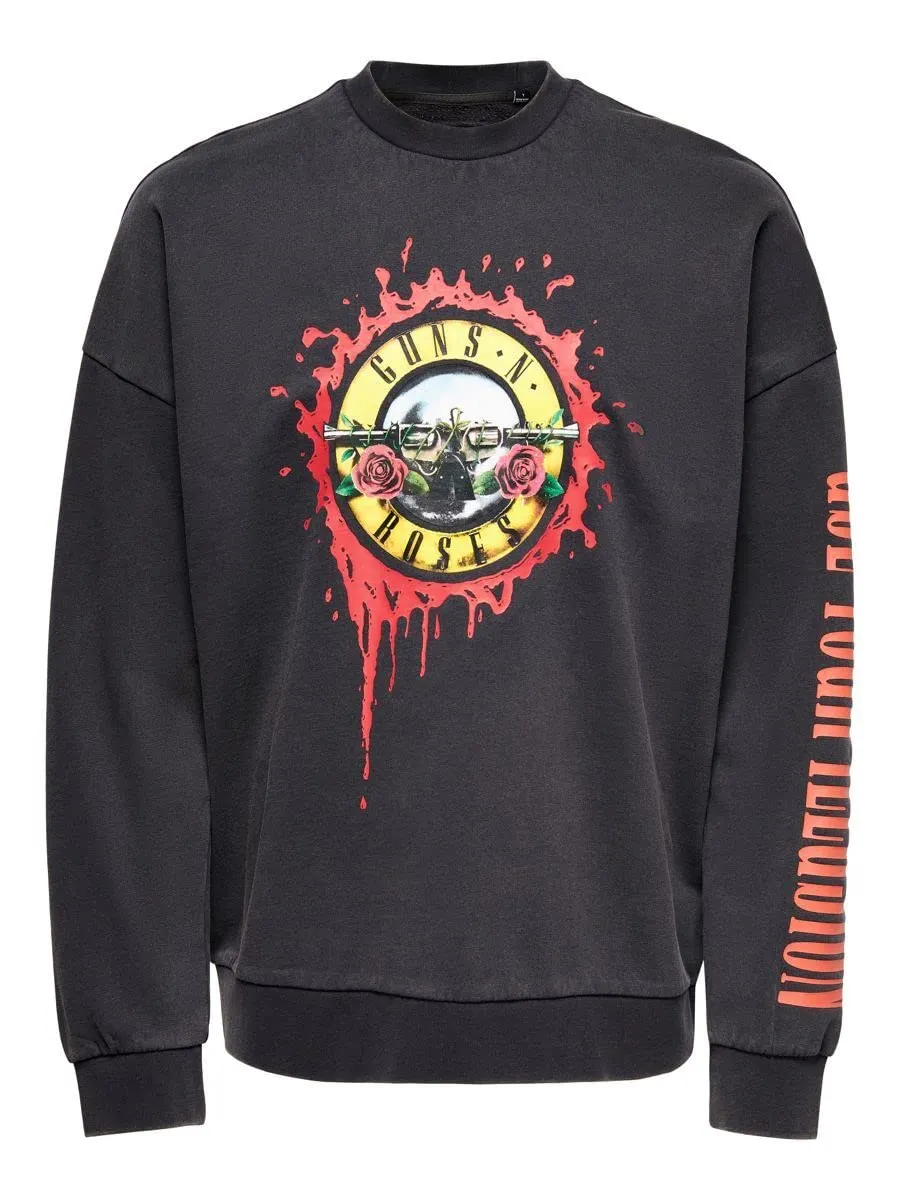 Only & Sons OnsGunsNRoses Felpa Uomo Cotone Stampa Band
