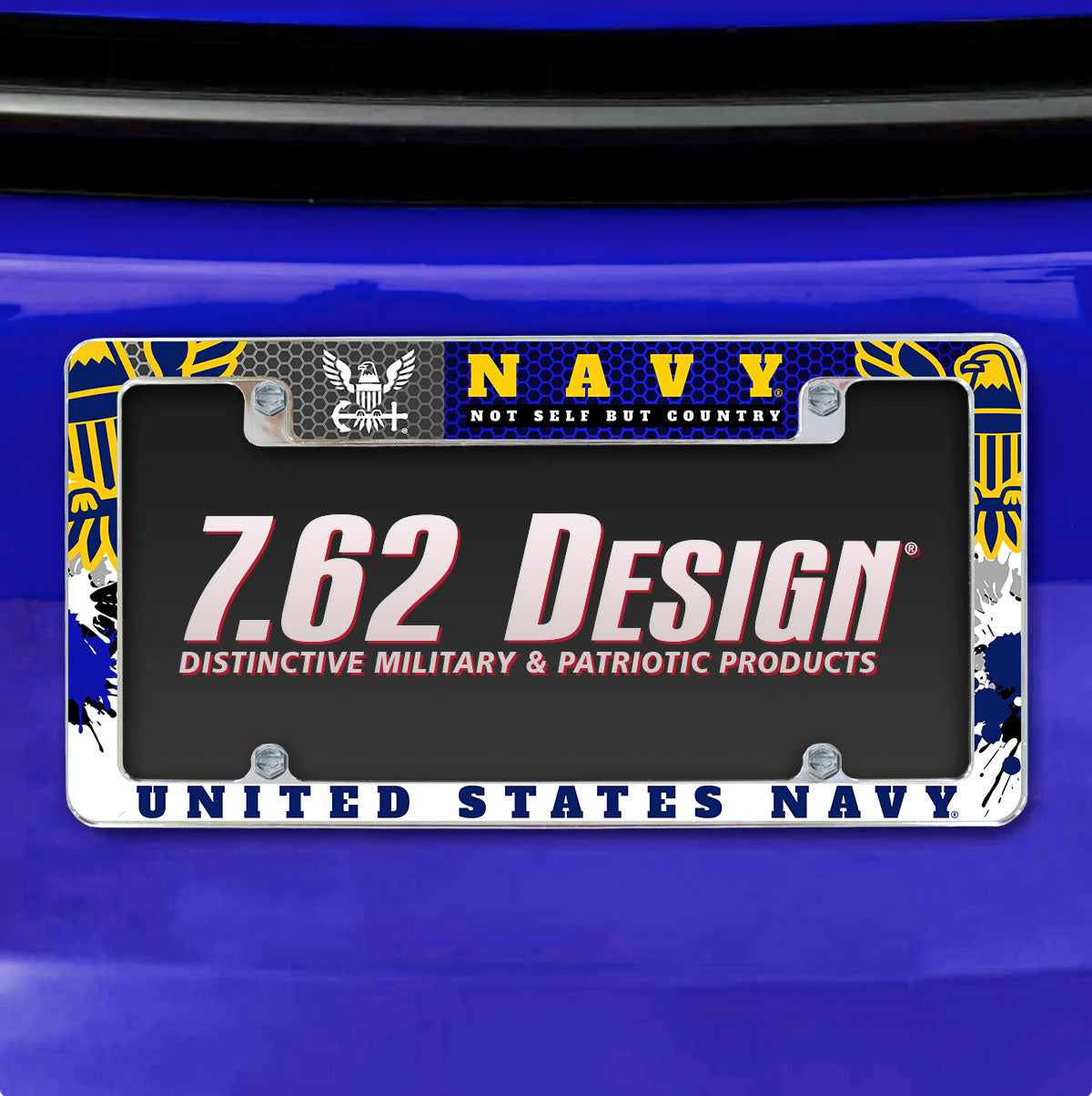 7.62 Design U.S. Navy cornice targa auto cromata