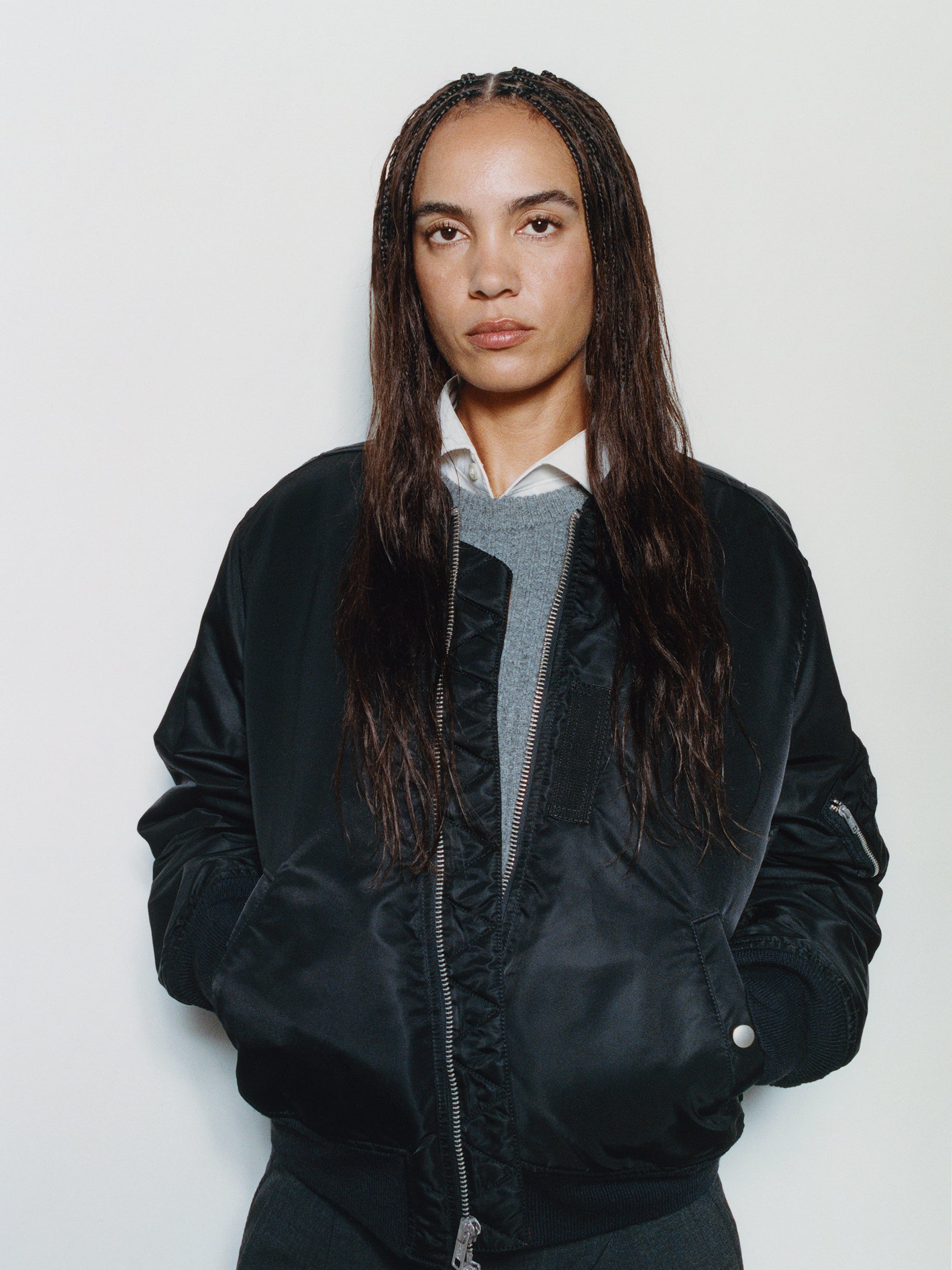 Stussy MA-1 Bomber Giubbotto Nero Nylon Imbottito