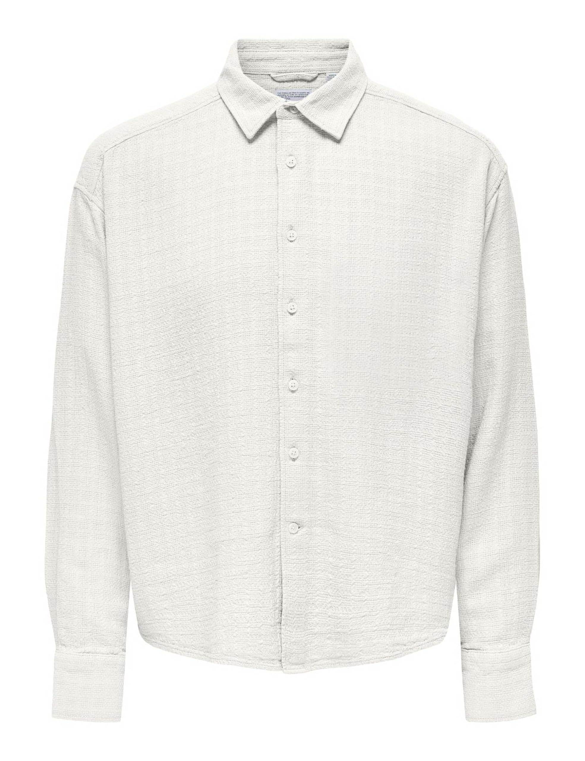 Only & Sons Onslatham Camicia Lino Uomo Manica Lunga Navy