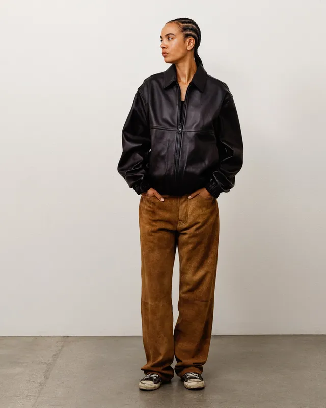 Stussy Giacca Lavoro Pelle Black YKK