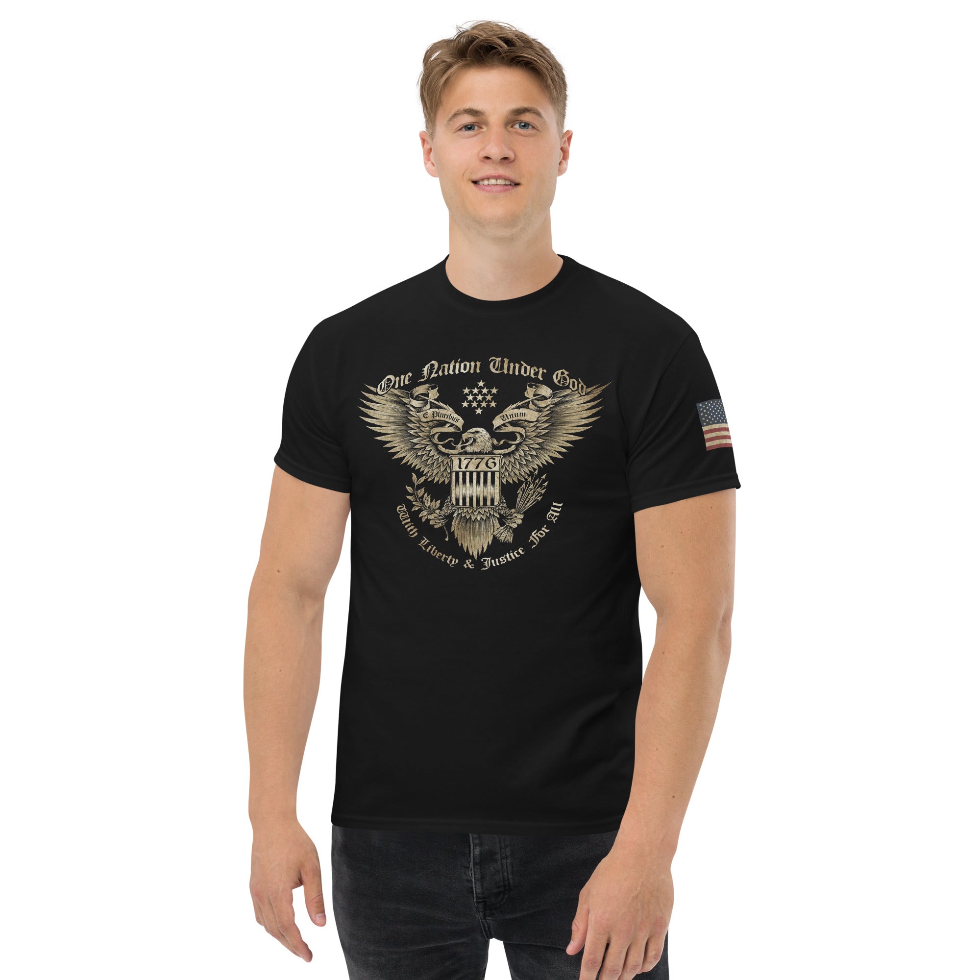 7.62 Design One Nation Maglietta Cotone Nera Aquila USA
