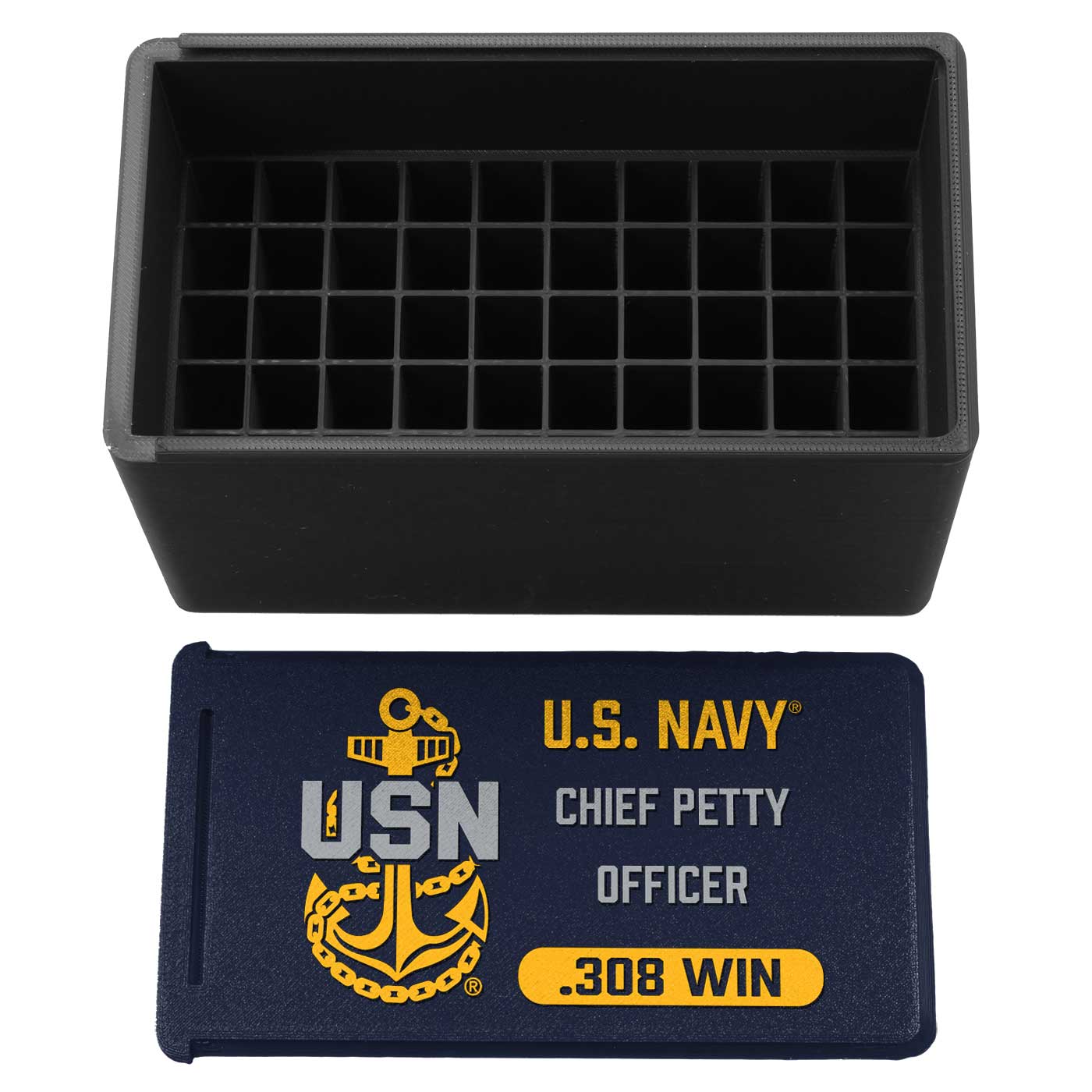 7.62 Design 3D Printed Ammo Boxes Navy CPO box 22LR 50