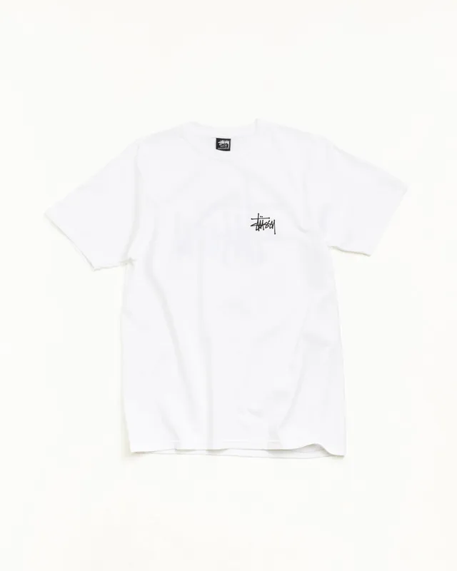 Stussy Basic Tee t-shirt Bianca cotone 220gsm