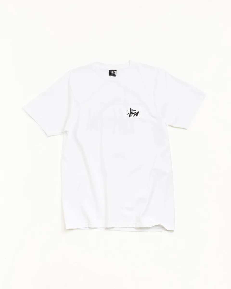 Stussy Basic Tee t-shirt Bianca cotone 220gsm