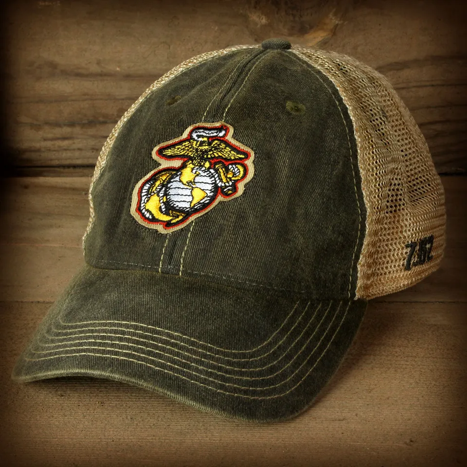 7.62 Design Eagle Globe Anchor Cappello trucker nero ricamato