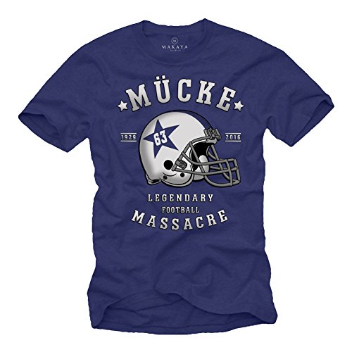 Makaya T-Shirt Uomo maglietta football 63 blu taglia M