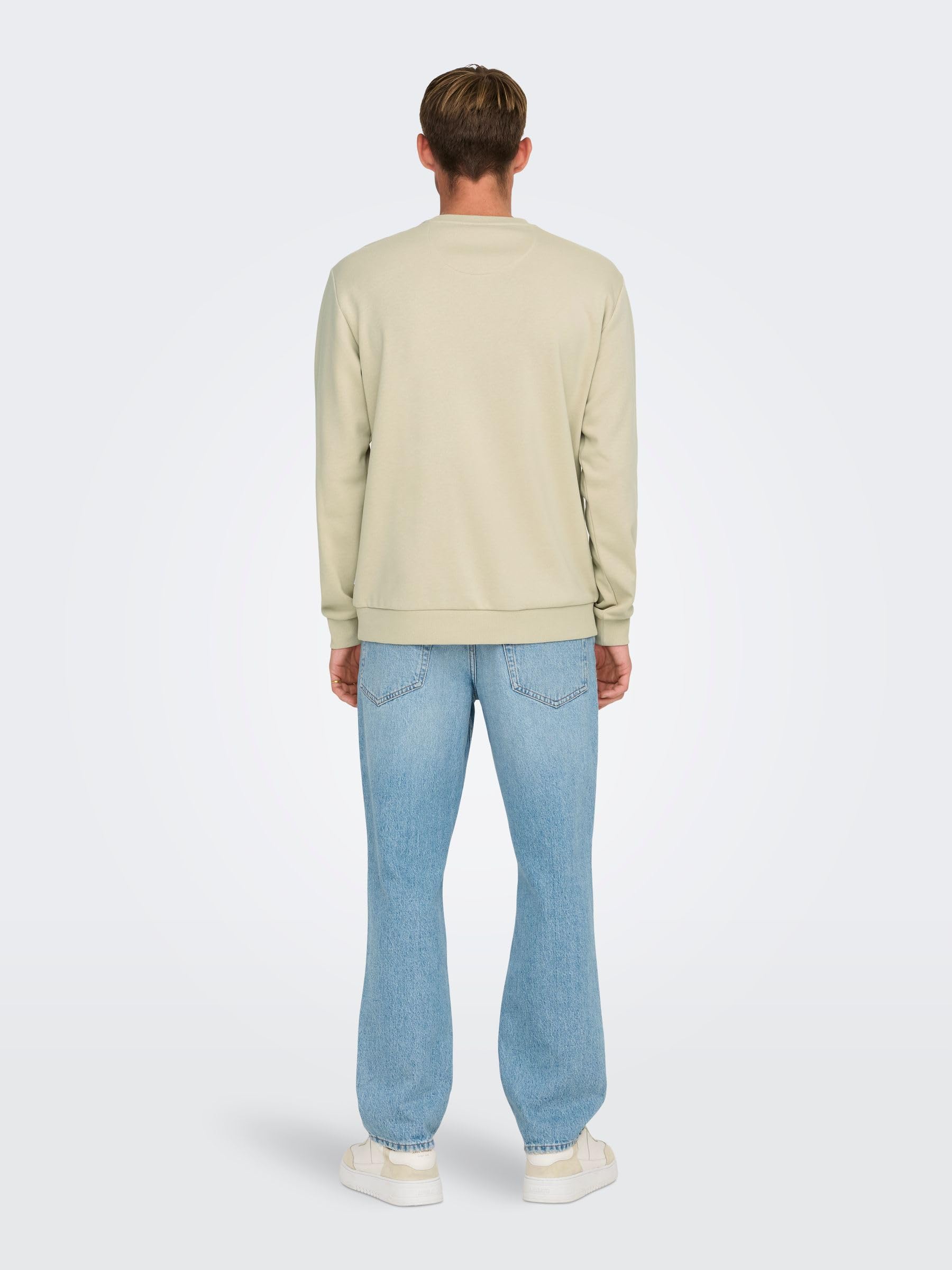 Only & Sons Felpa Girocollo Uomo L Beige-2